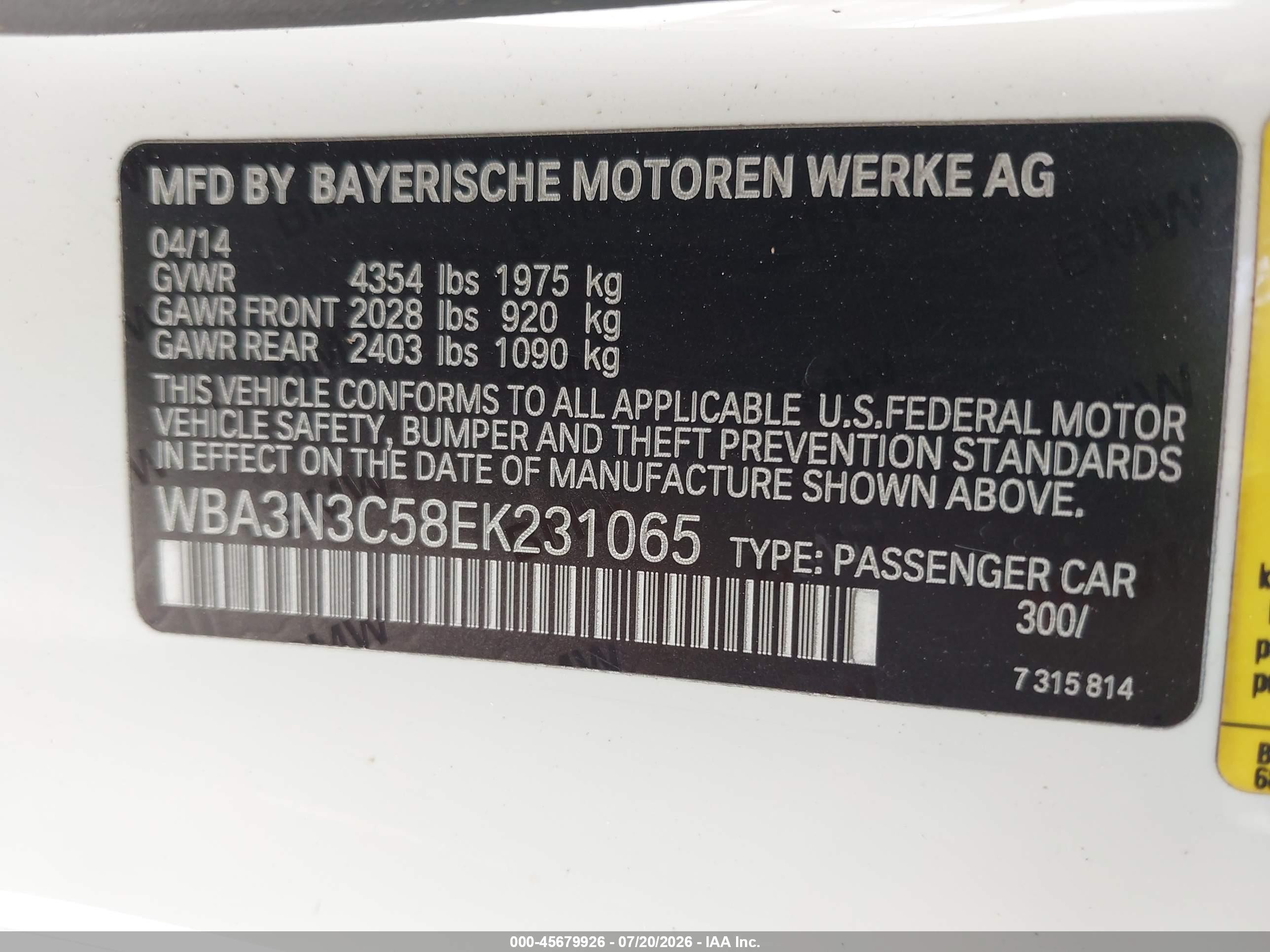 2014 Bmw 4 Series 428i White vin: WBA3N3C58EK231065