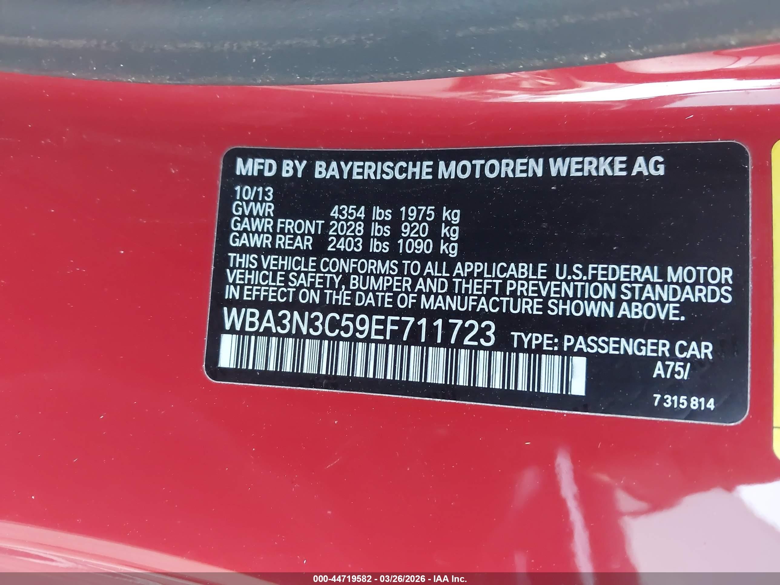 2014 Bmw 428i   Red vin: WBA3N3C59EF711723