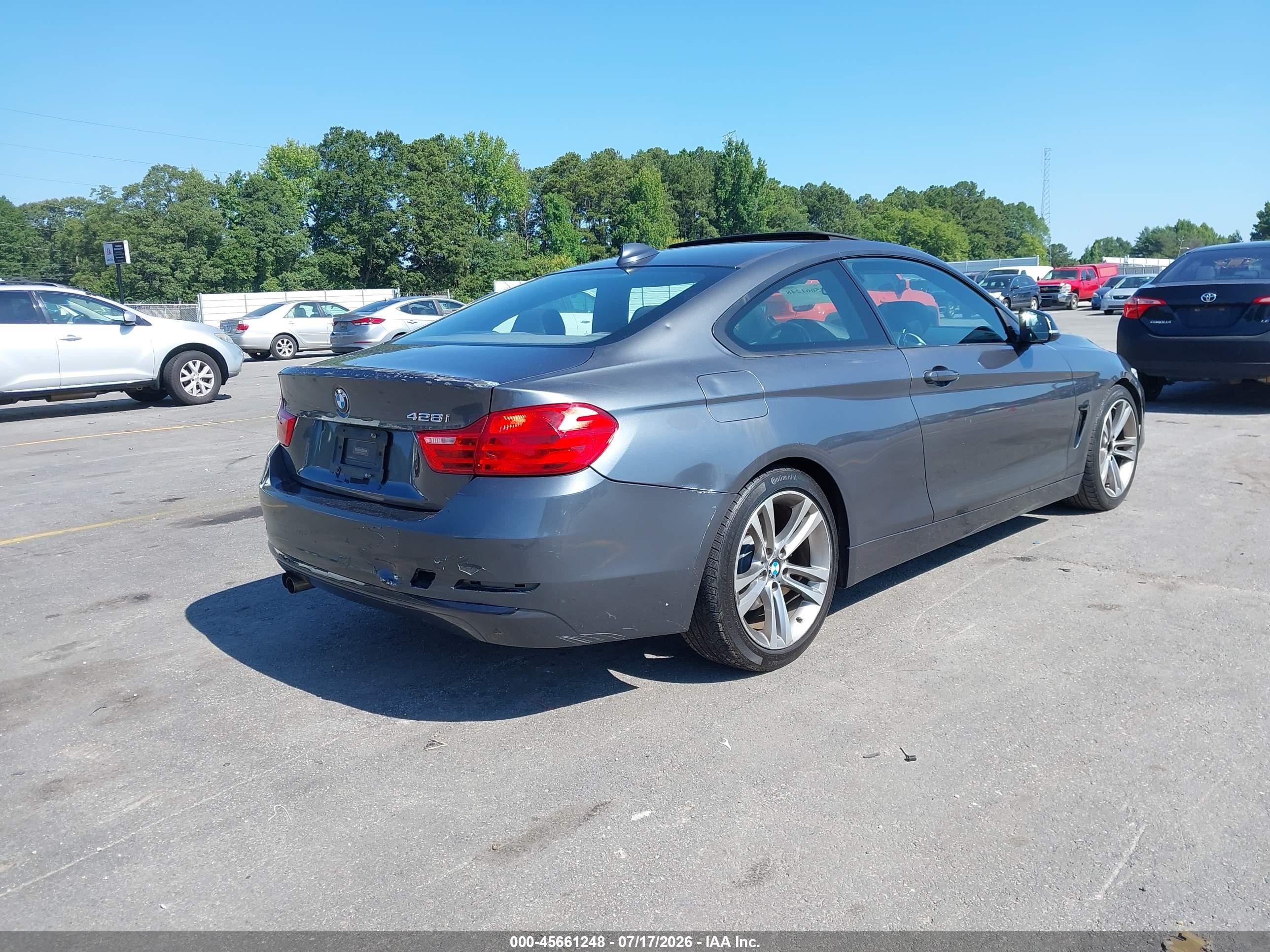 2014 Bmw 428i   Gray vin: WBA3N3C59EK231043