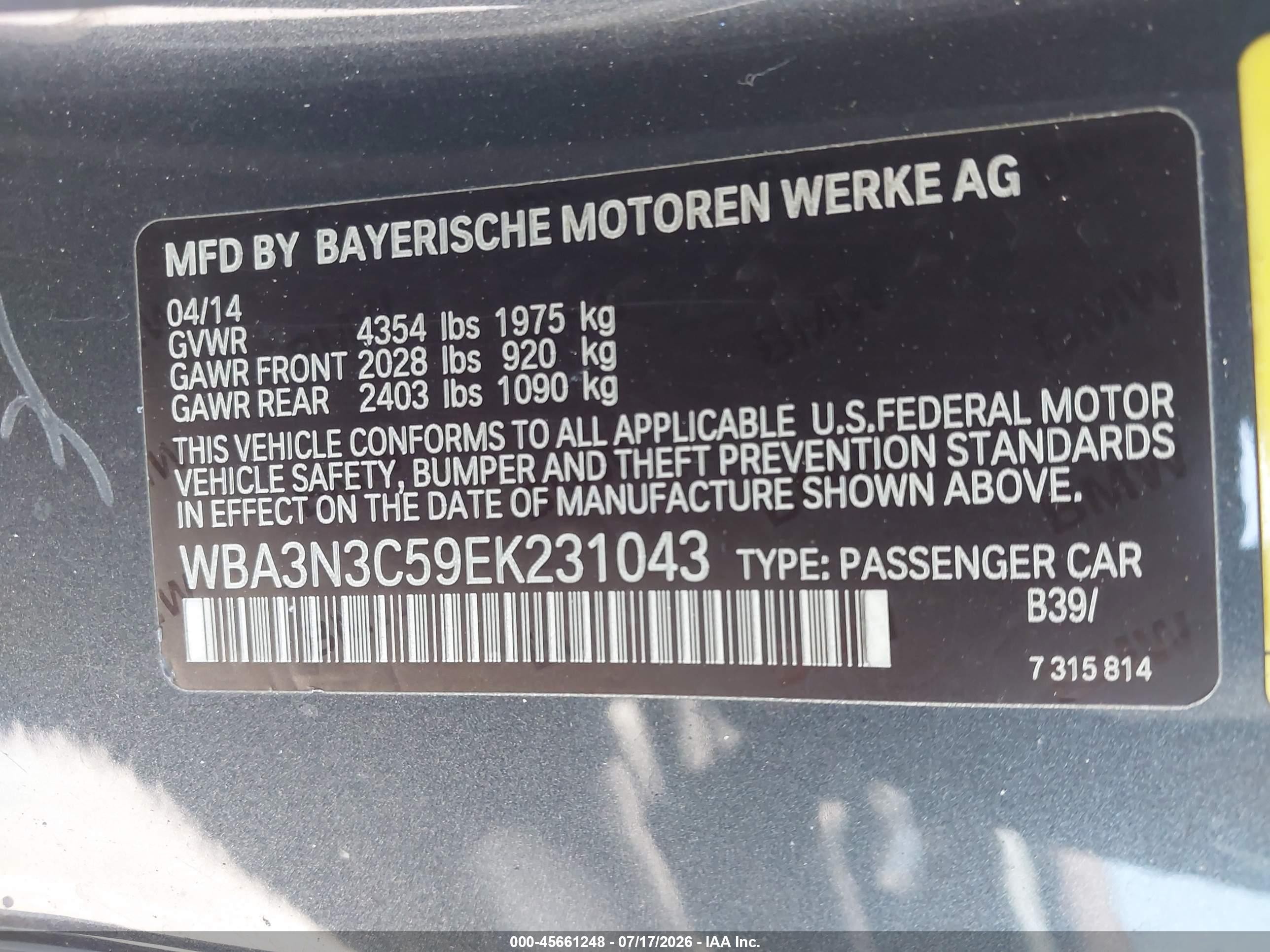 2014 Bmw 428i   Gray vin: WBA3N3C59EK231043