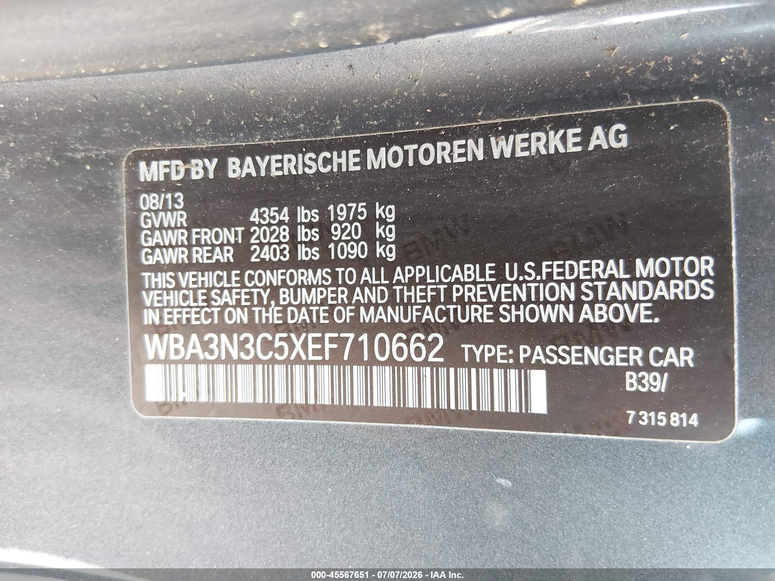 2014 Bmw 428i   Black vin: WBA3N3C5XEF710662