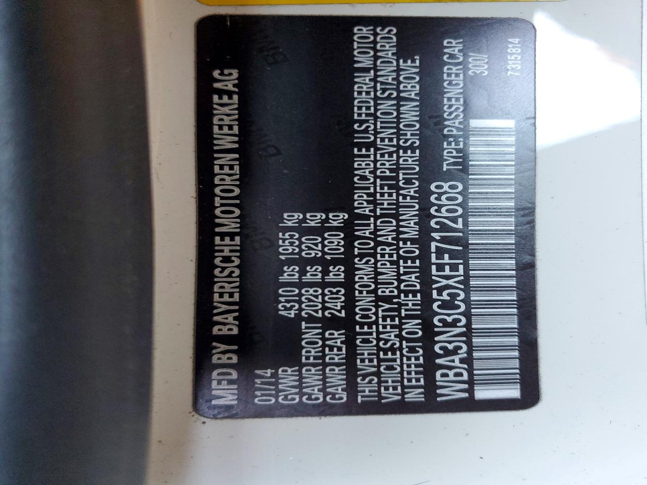 2014 Bmw 428 I White vin: WBA3N3C5XEF712668