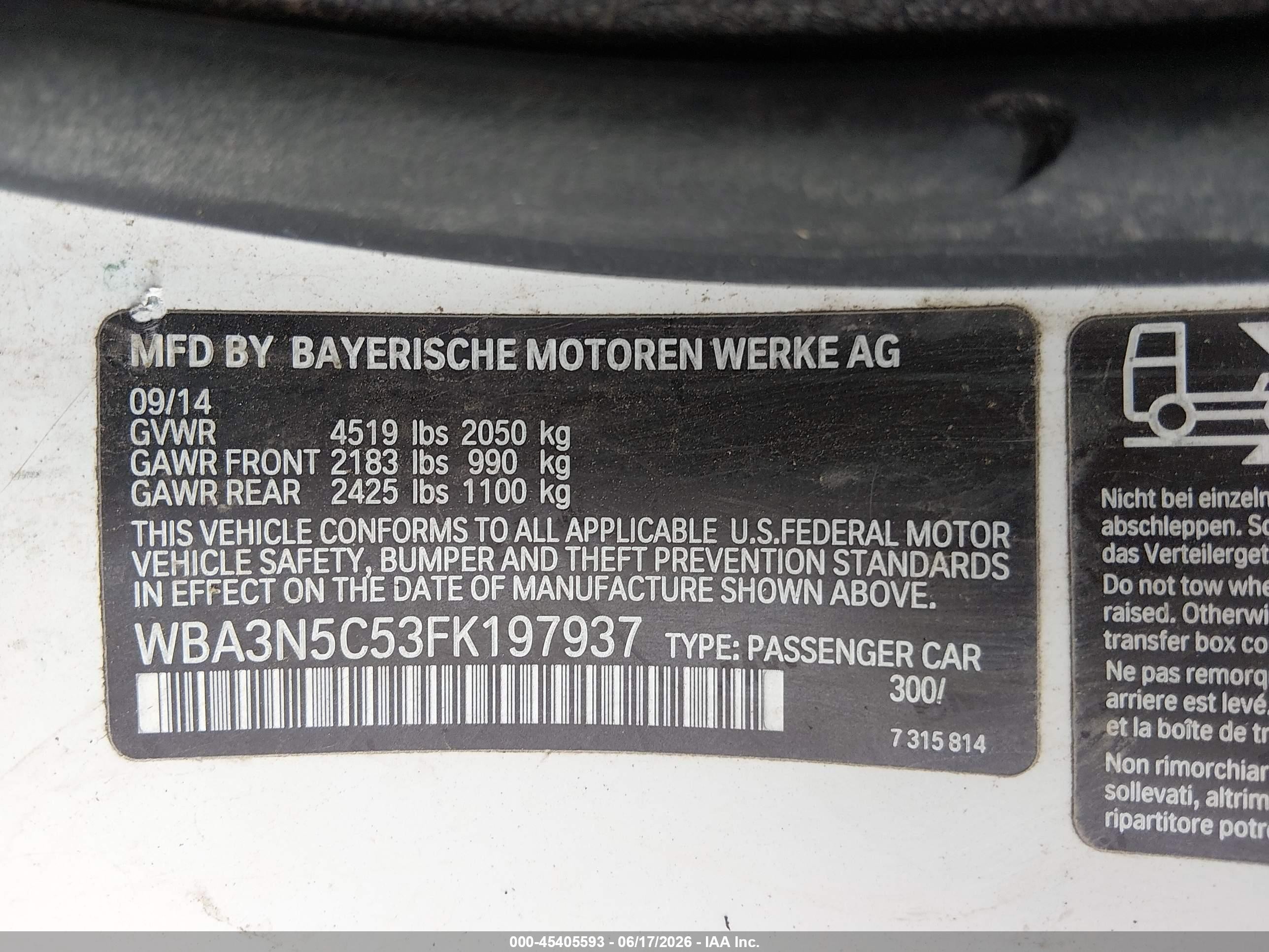 2015 Bmw 428i Xdrive Белый vin: WBA3N5C53FK197937