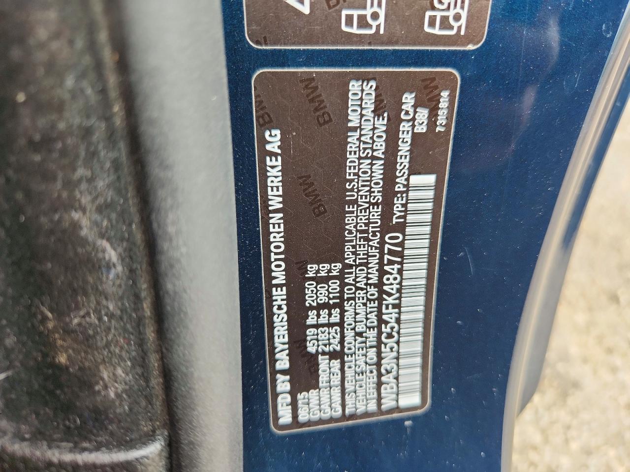 2015 Bmw 428 Xi Teal vin: WBA3N5C54FK484770