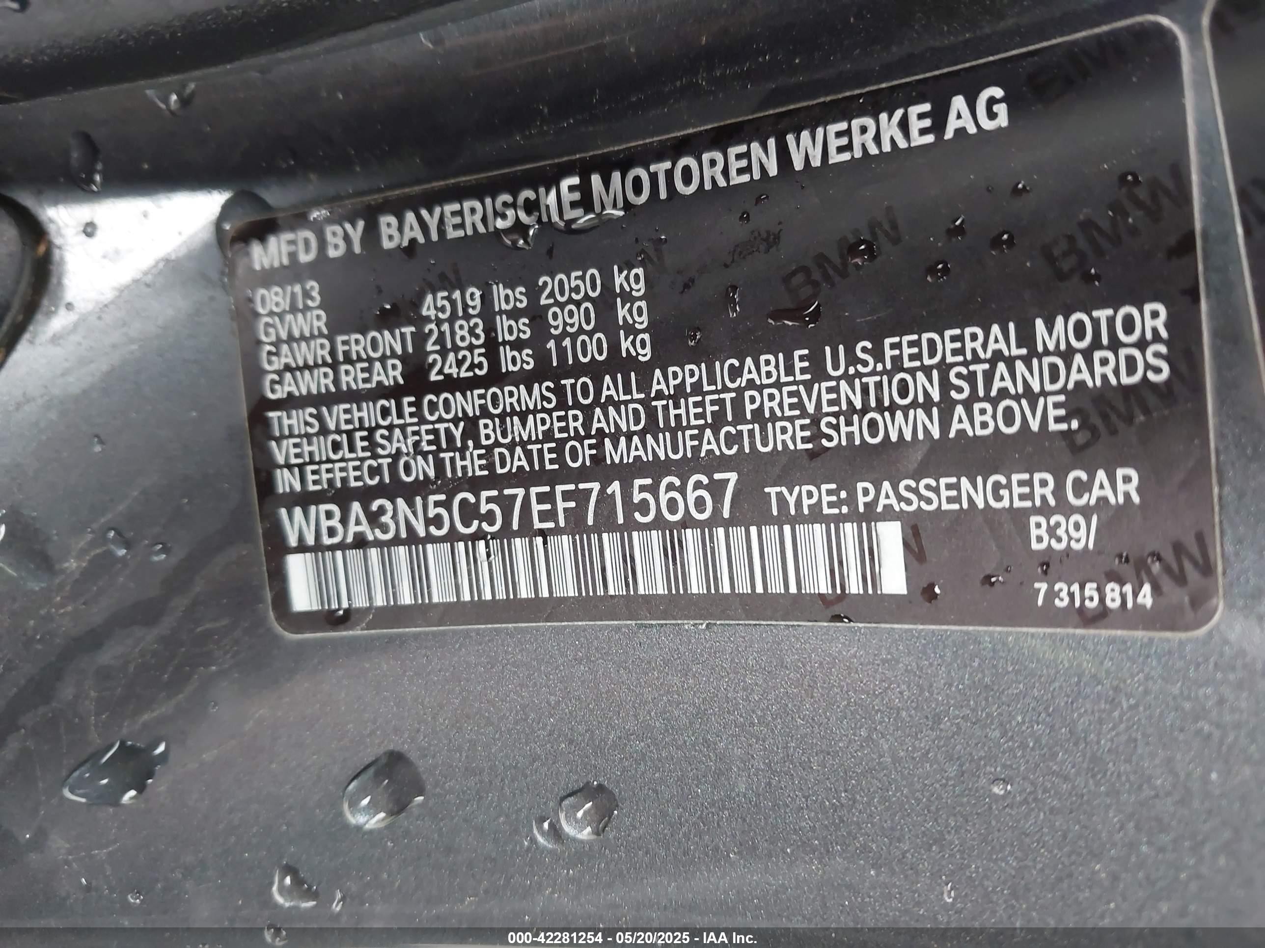 2014 Bmw 428i Xdrive Gray vin: WBA3N5C57EF715667