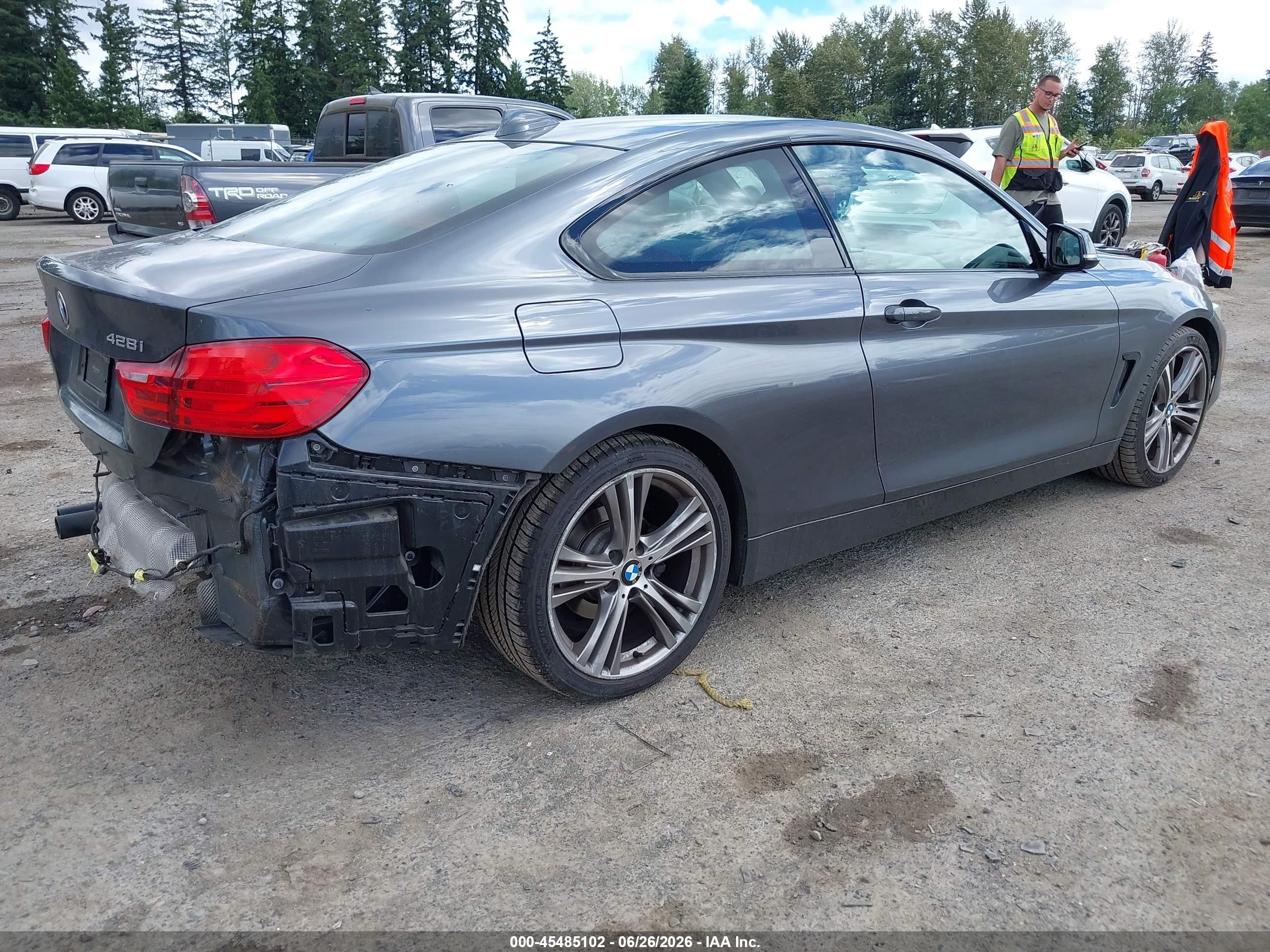 2014 Bmw 428i Xdrive Gray vin: WBA3N5C59EF717226