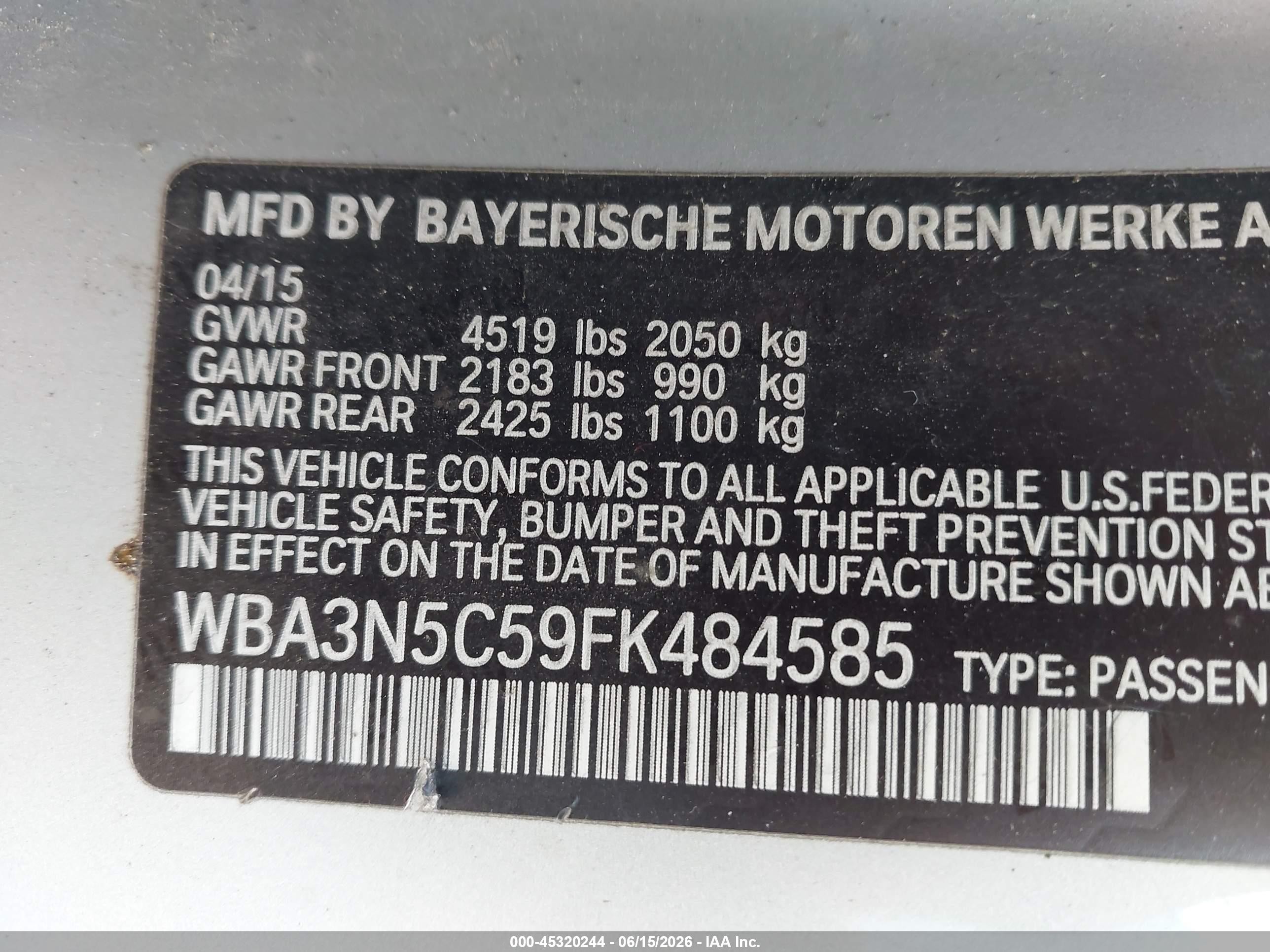 2015 Bmw 428i Xdrive Silver vin: WBA3N5C59FK484585