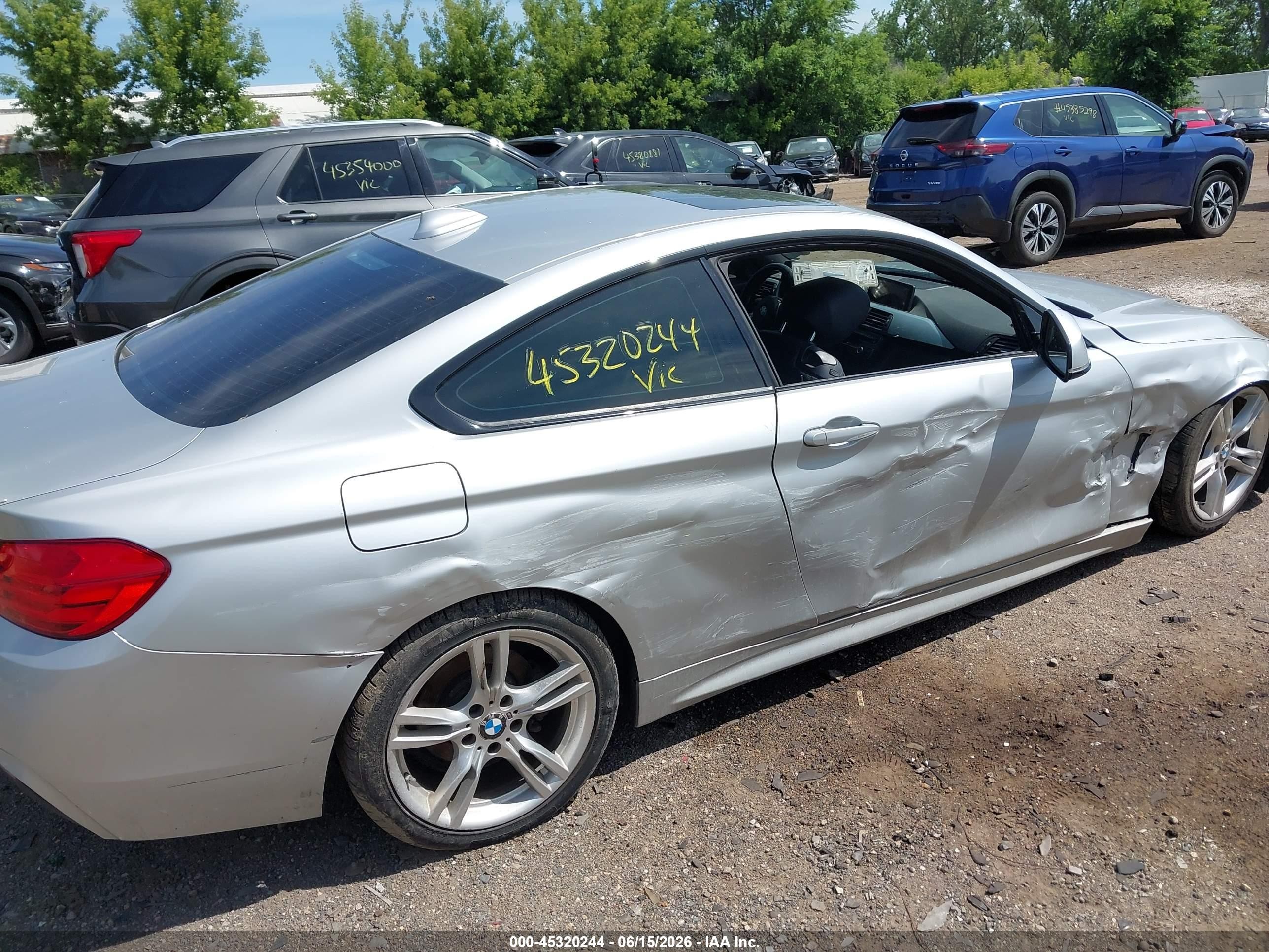 2015 Bmw 428i Xdrive Silver vin: WBA3N5C59FK484585