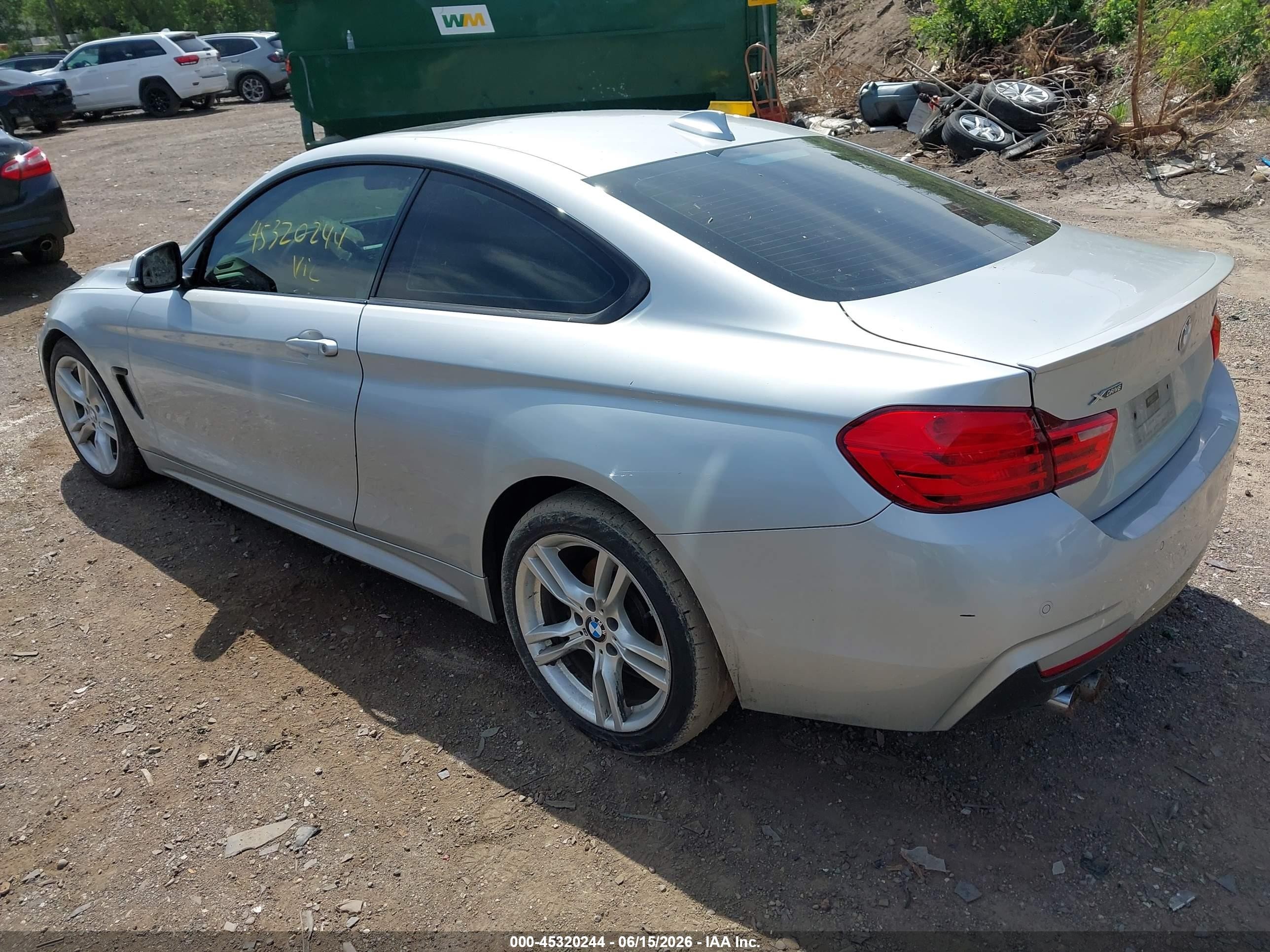 2015 Bmw 428i Xdrive Silver vin: WBA3N5C59FK484585