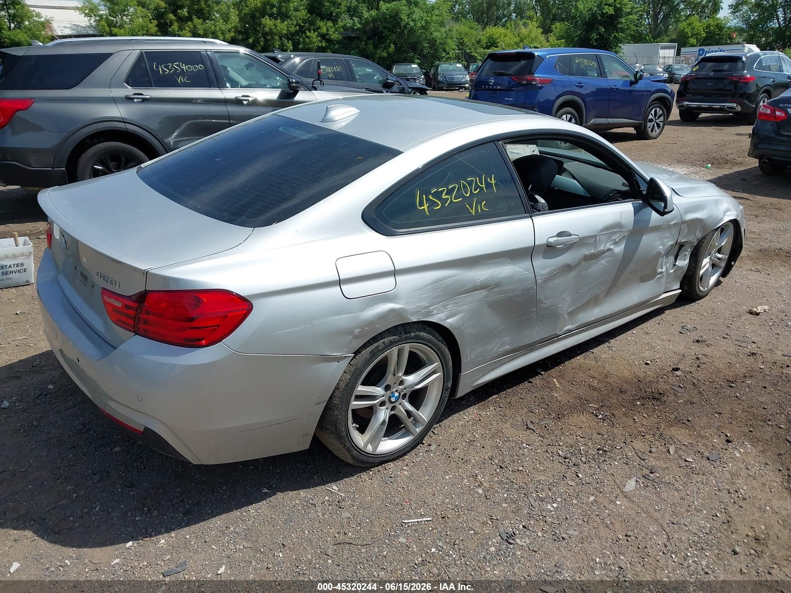 2015 Bmw 428i Xdrive Silver vin: WBA3N5C59FK484585