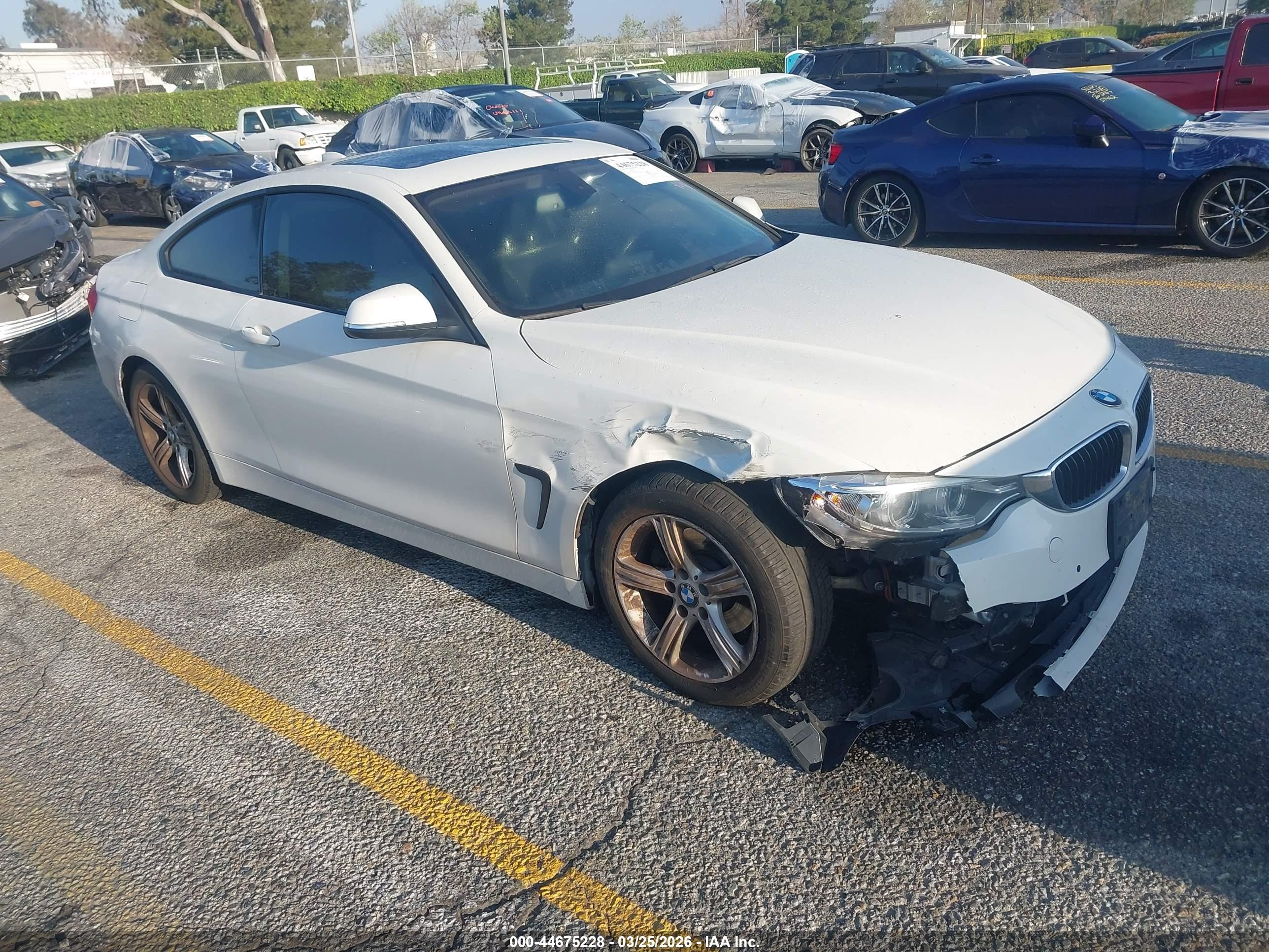 2014 Bmw 428i   White vin: WBA3N7C50EF719149