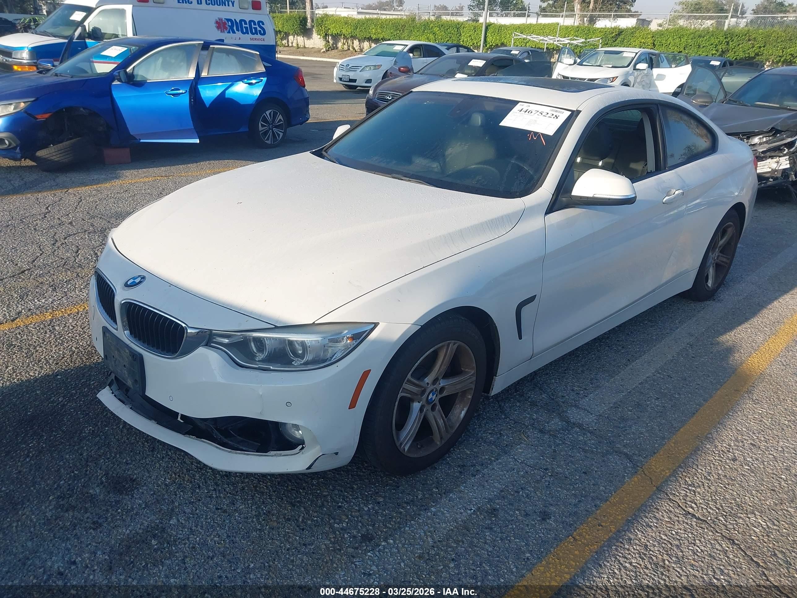 2014 Bmw 428i   White vin: WBA3N7C50EF719149