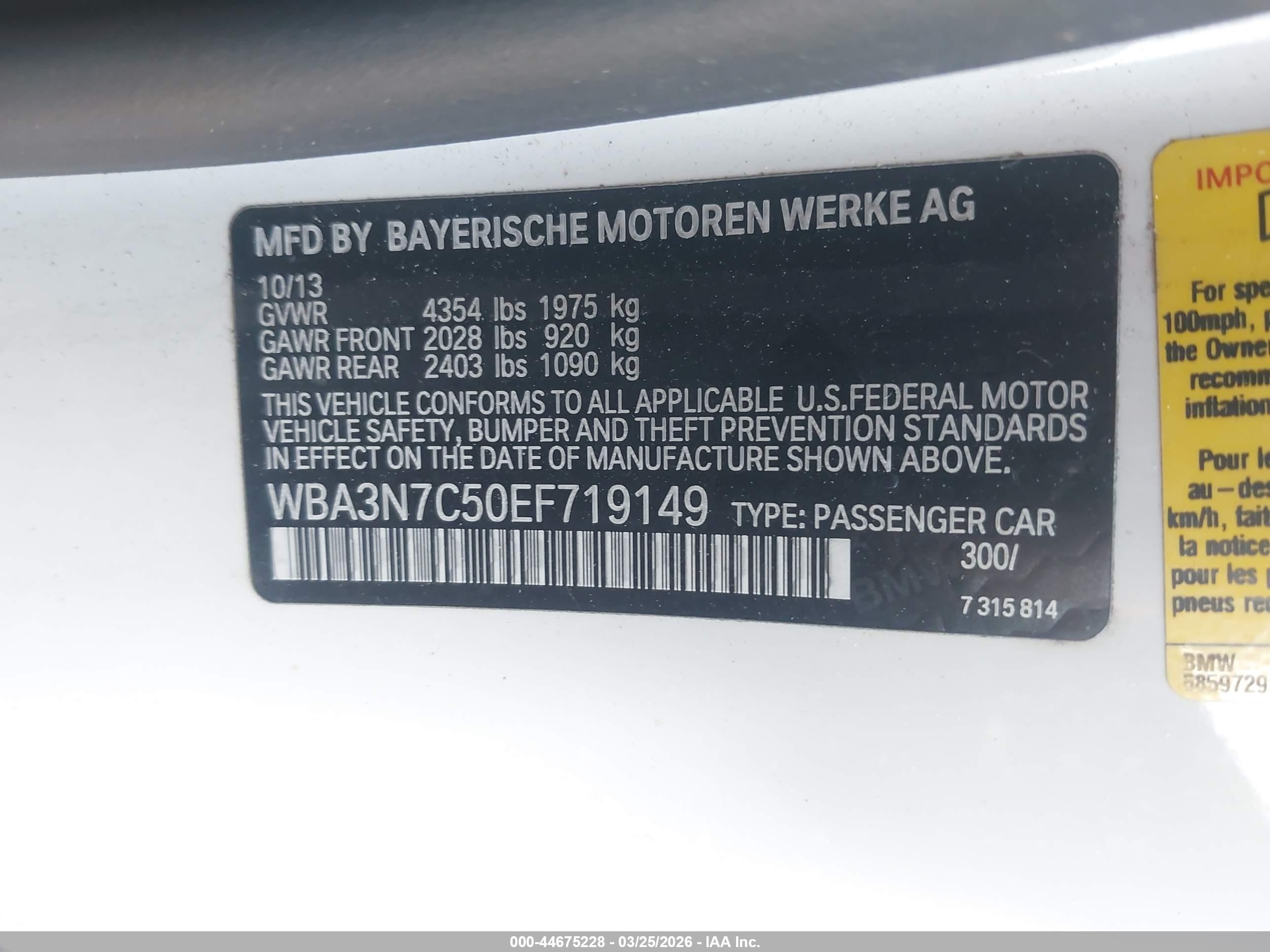 2014 Bmw 428i   White vin: WBA3N7C50EF719149