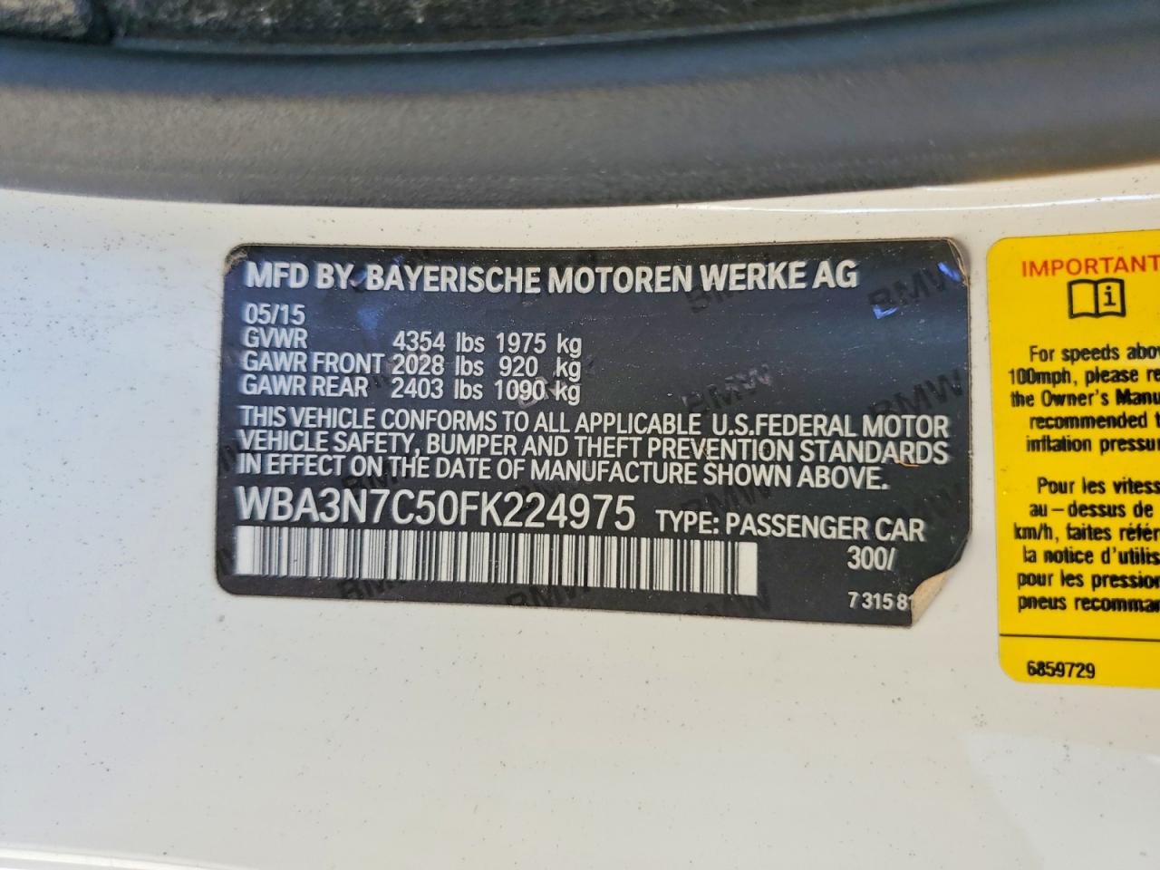 2015 Bmw 428 I White vin: WBA3N7C50FK224975