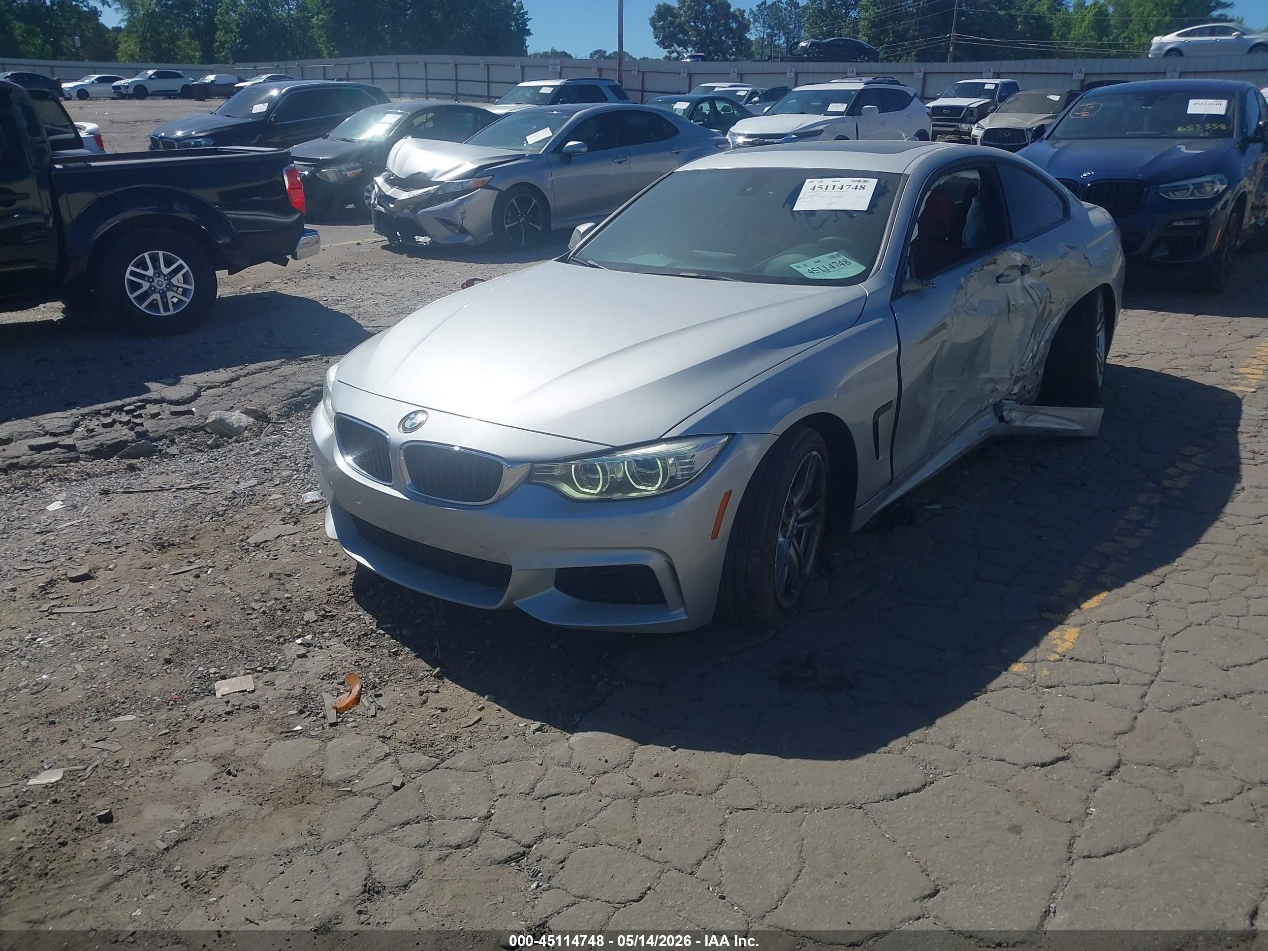 2014 Bmw 428i   Silver vin: WBA3N7C51EF718172