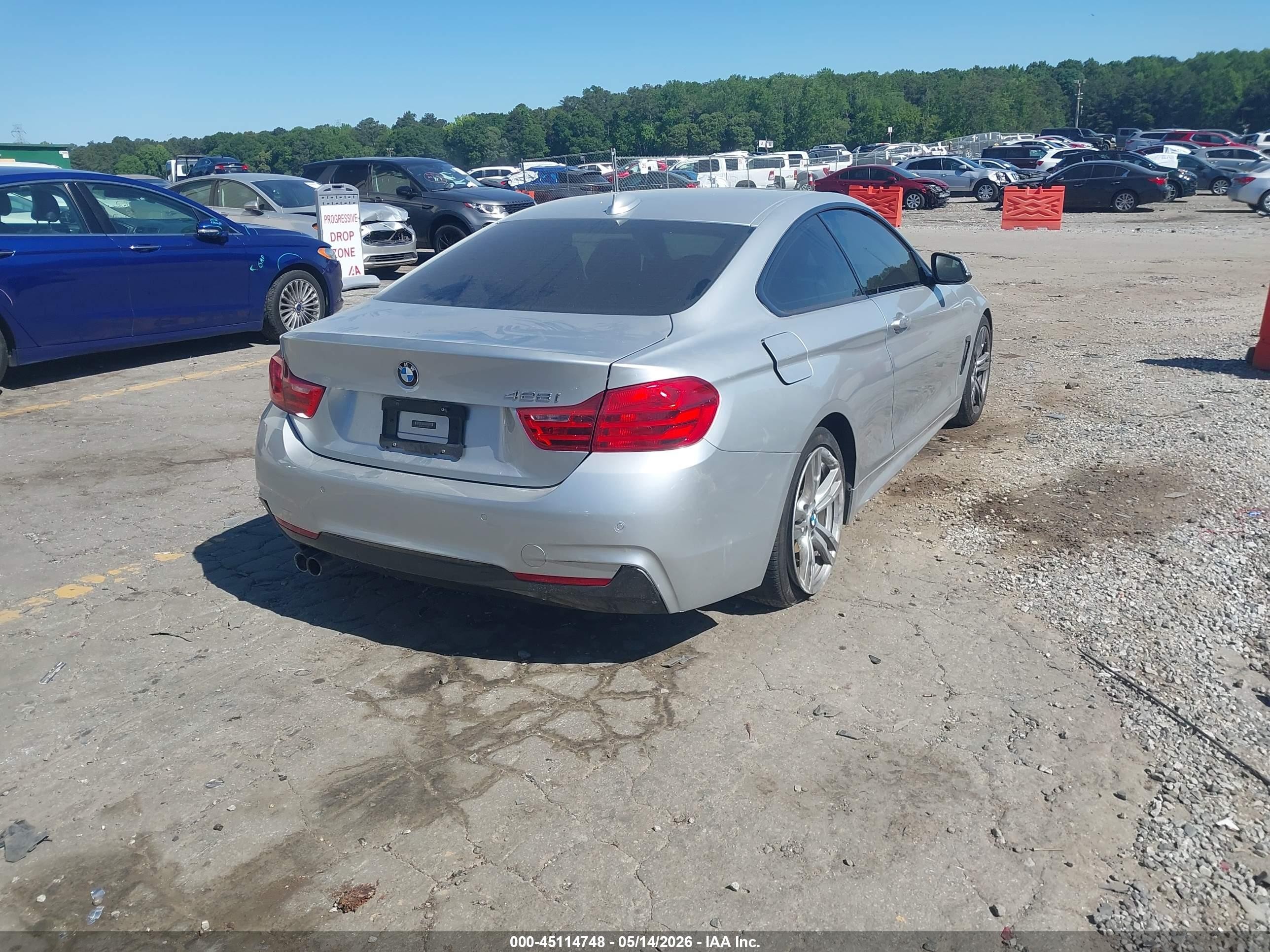 2014 Bmw 428i   Silver vin: WBA3N7C51EF718172