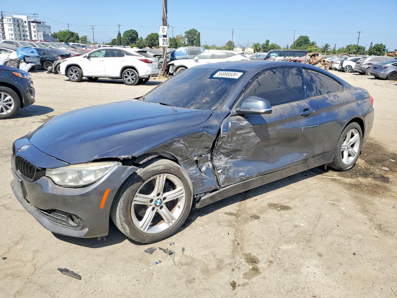 2014 Bmw 428 I Gray vin: WBA3N7C51EF718530