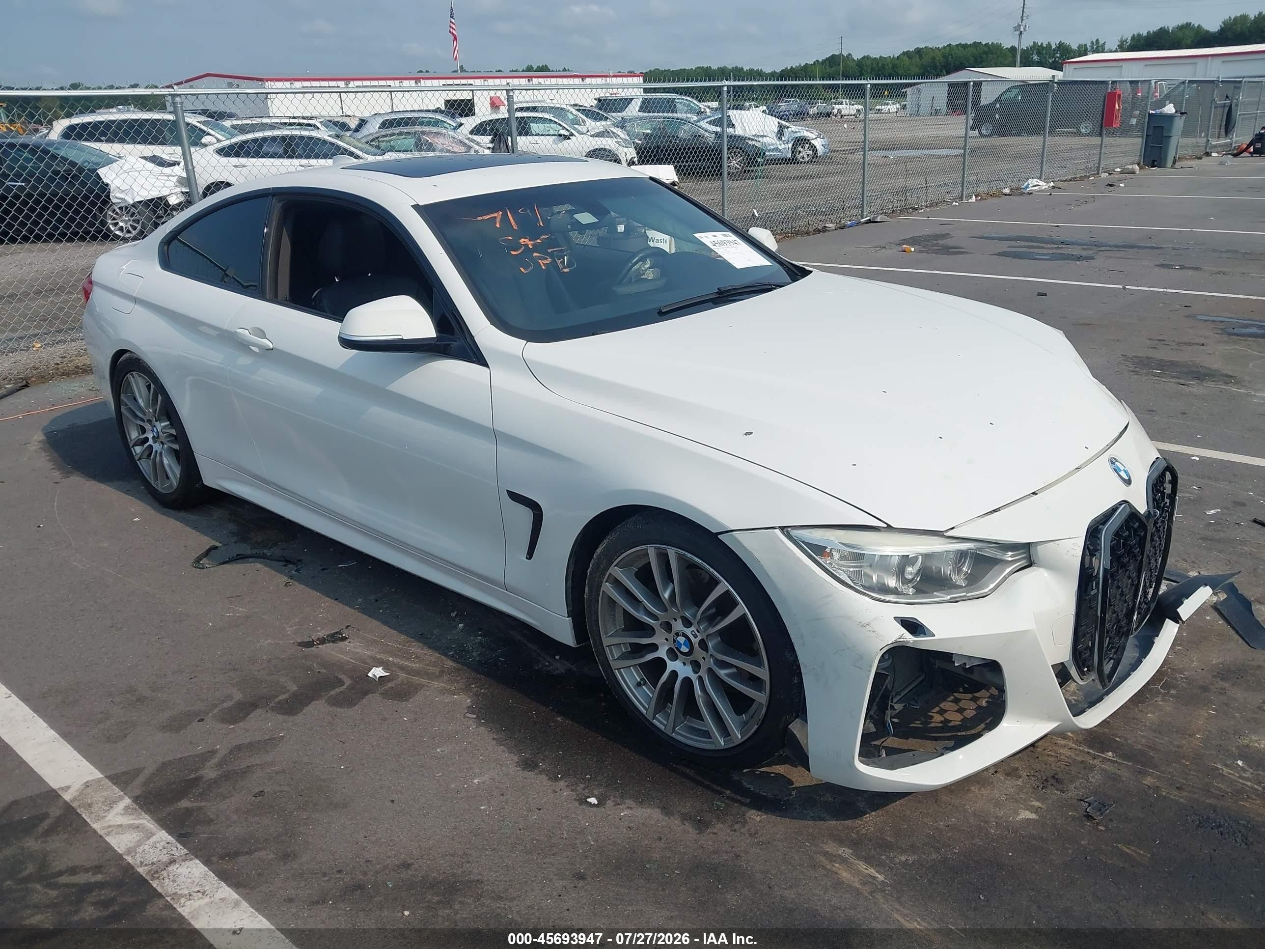 2015 Bmw 428i   White vin: WBA3N7C51FK222491