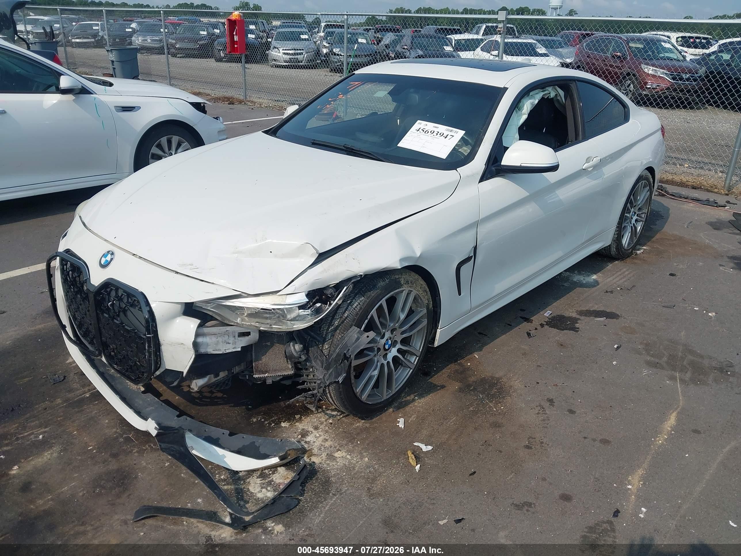 2015 Bmw 428i   White vin: WBA3N7C51FK222491