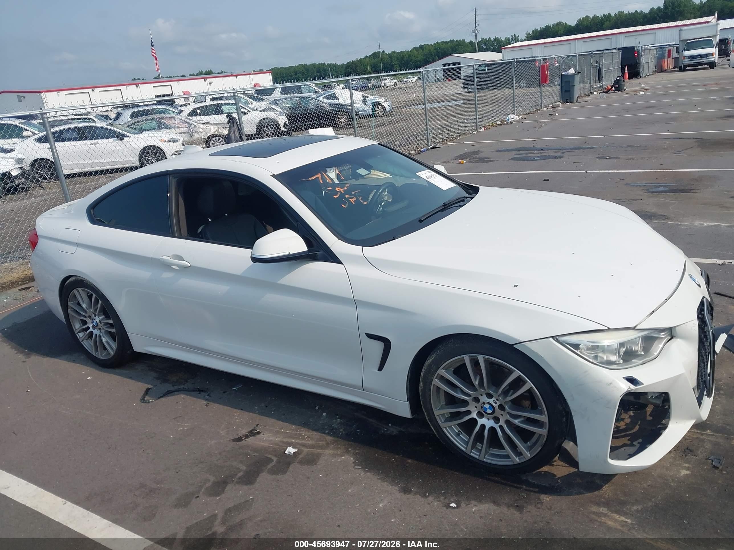 2015 Bmw 428i   White vin: WBA3N7C51FK222491