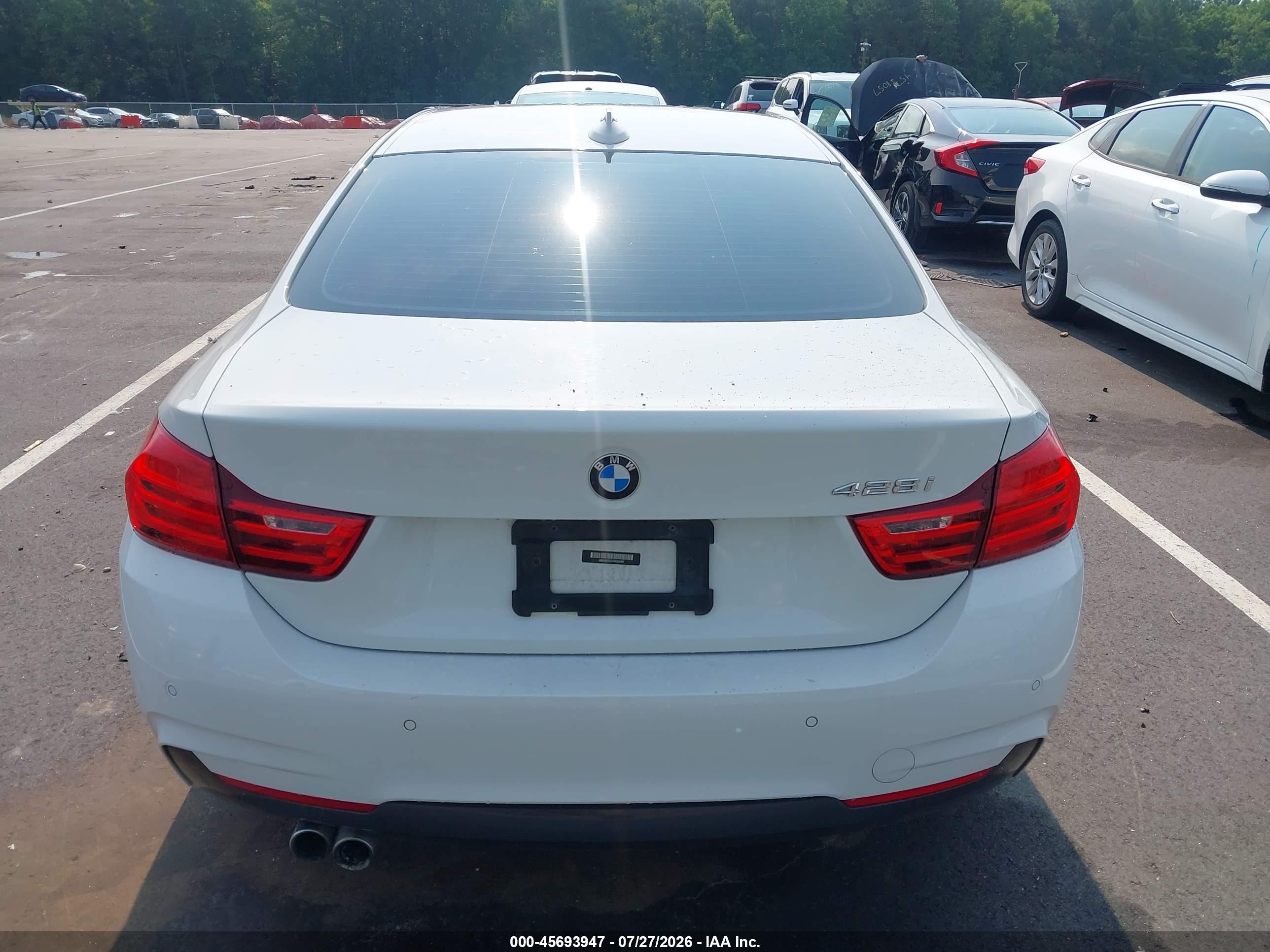 2015 Bmw 428i   White vin: WBA3N7C51FK222491