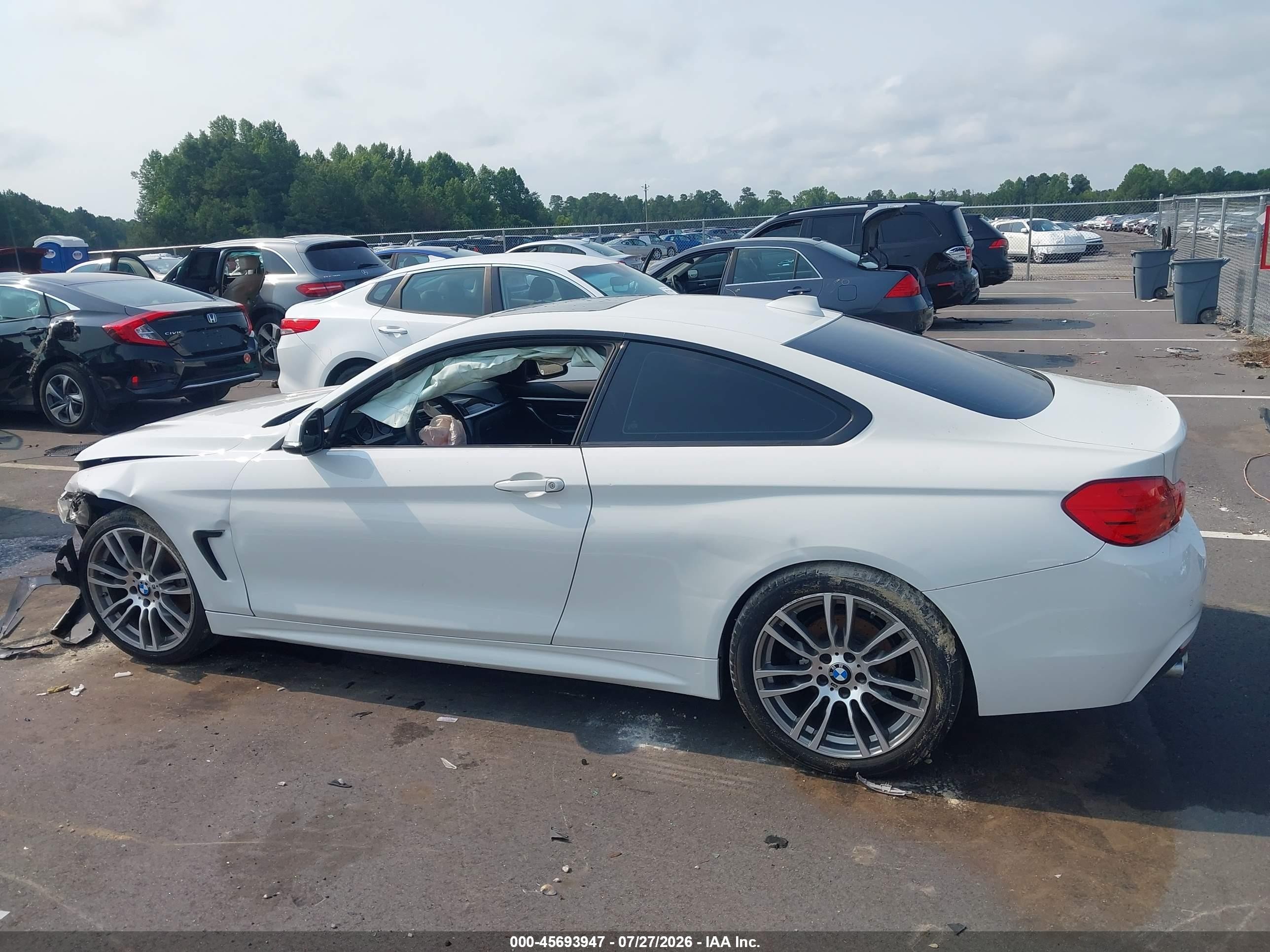 2015 Bmw 428i   White vin: WBA3N7C51FK222491