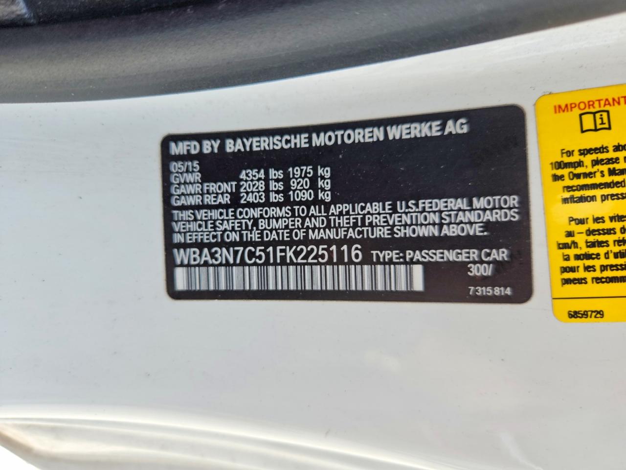 2015 Bmw 428 I White vin: WBA3N7C51FK225116