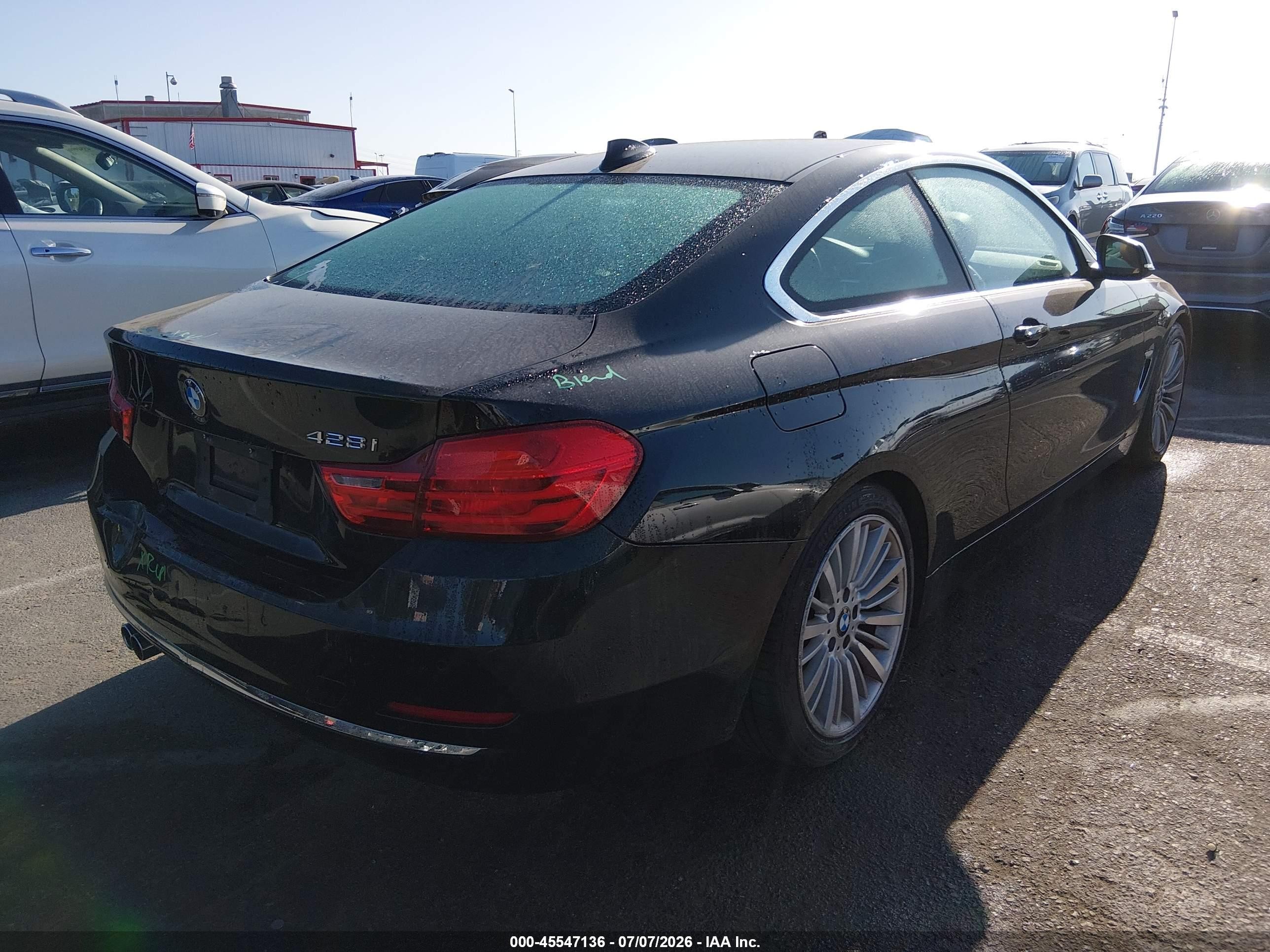 2014 Bmw 428i Black vin: WBA3N7C54EF718635