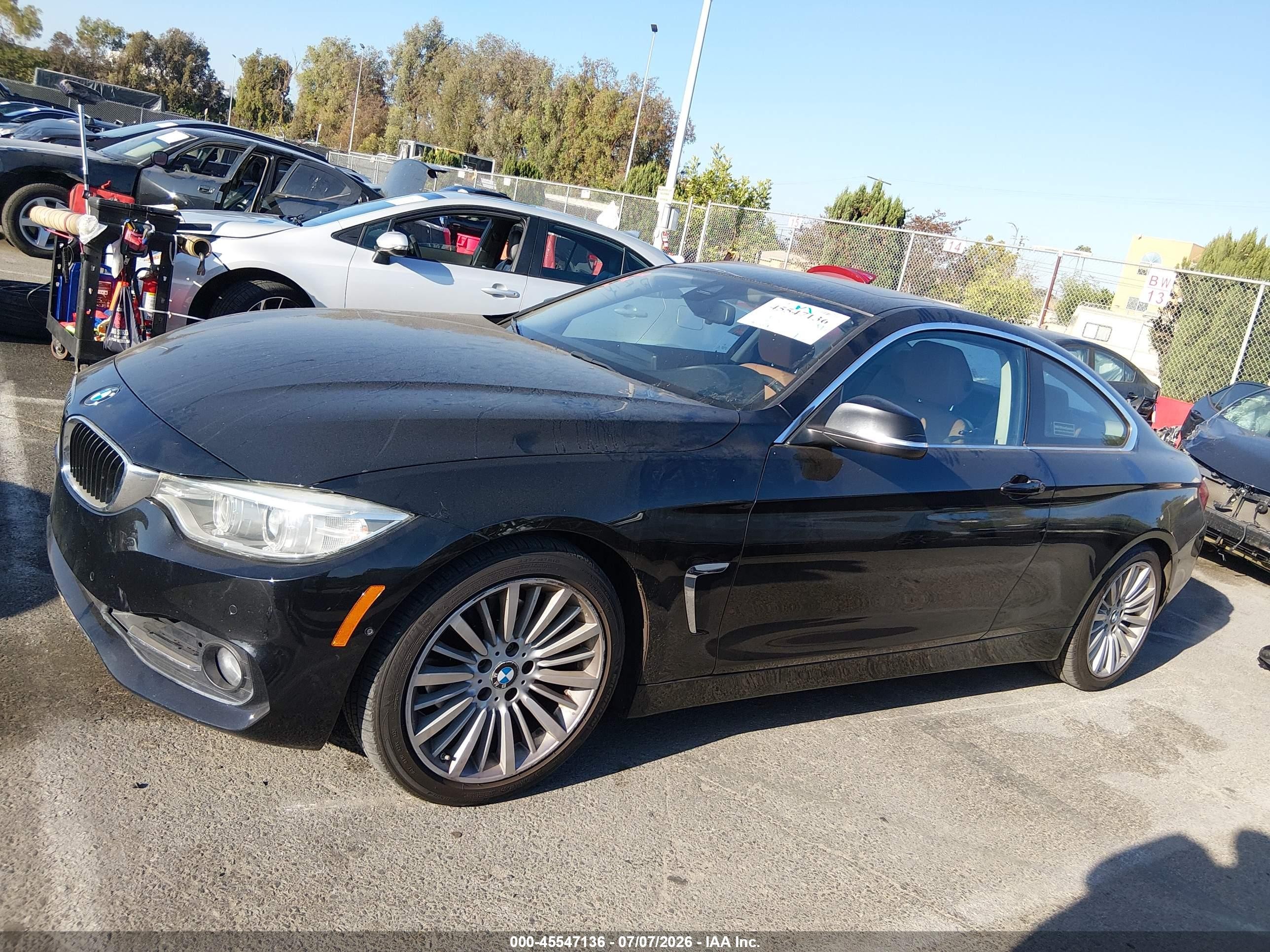 2014 Bmw 428i Black vin: WBA3N7C54EF718635