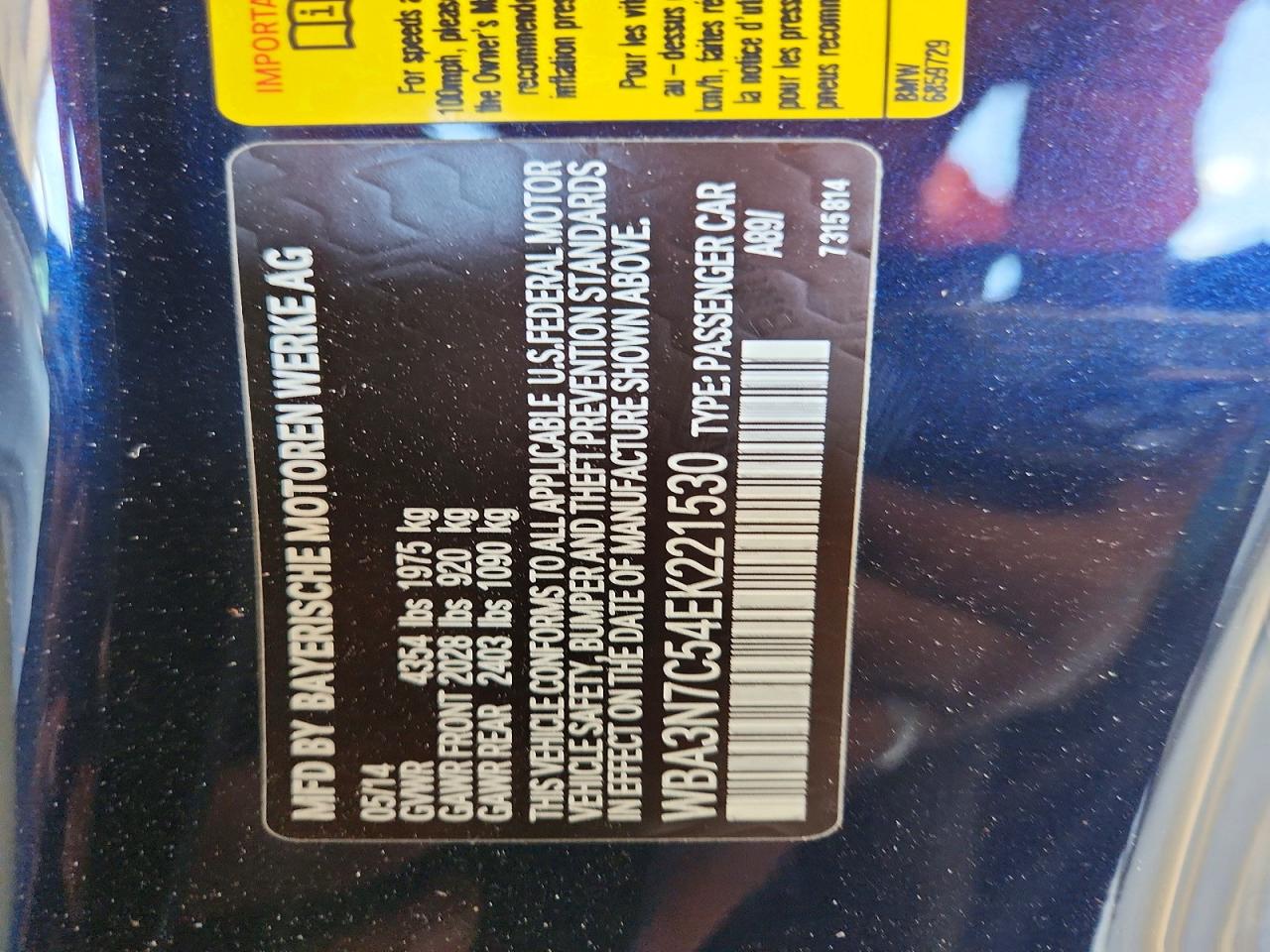 2014 Bmw 428 I Blue vin: WBA3N7C54EK221530