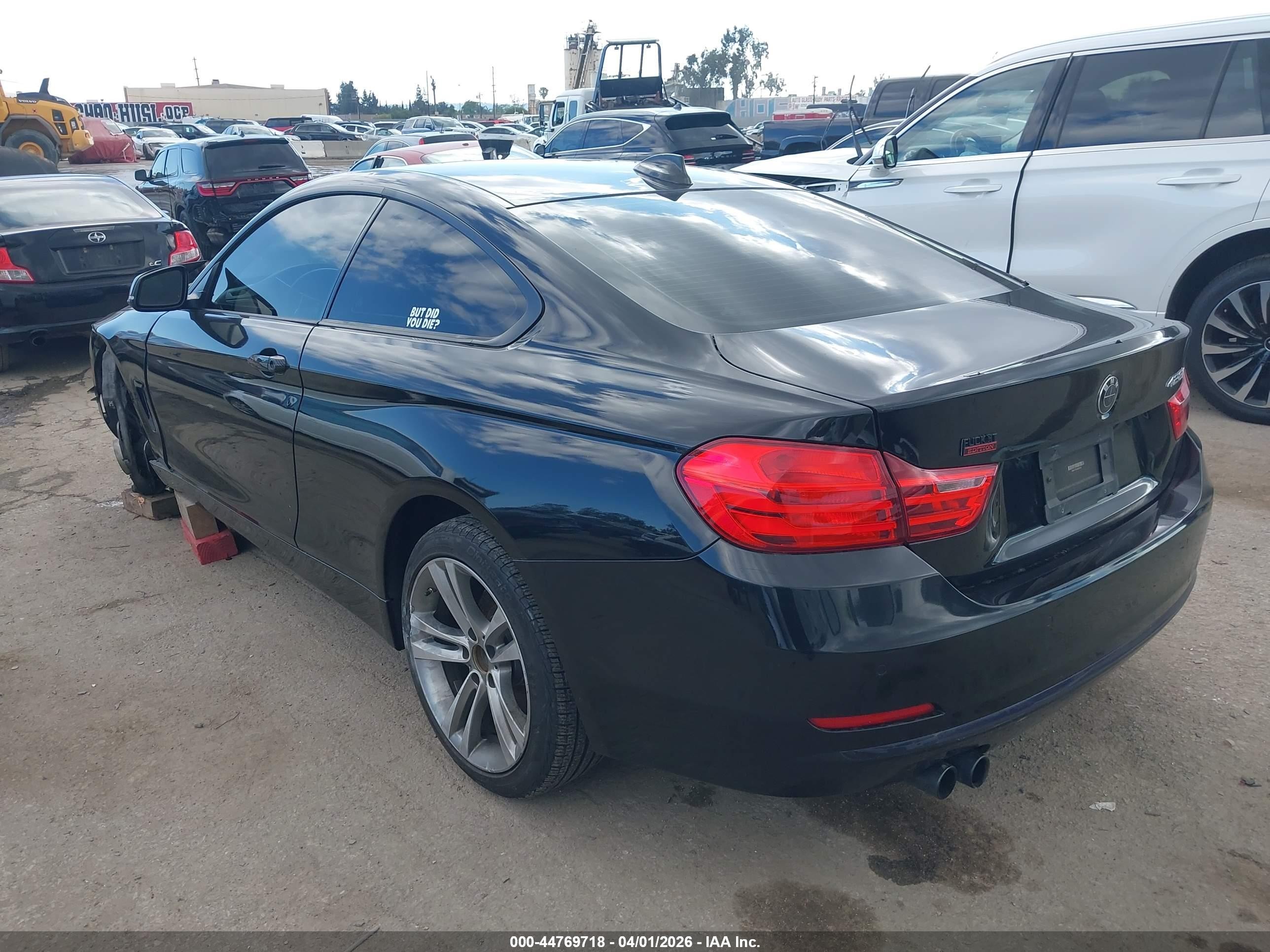 2015 Bmw 428i Черный vin: WBA3N7C56FK223460