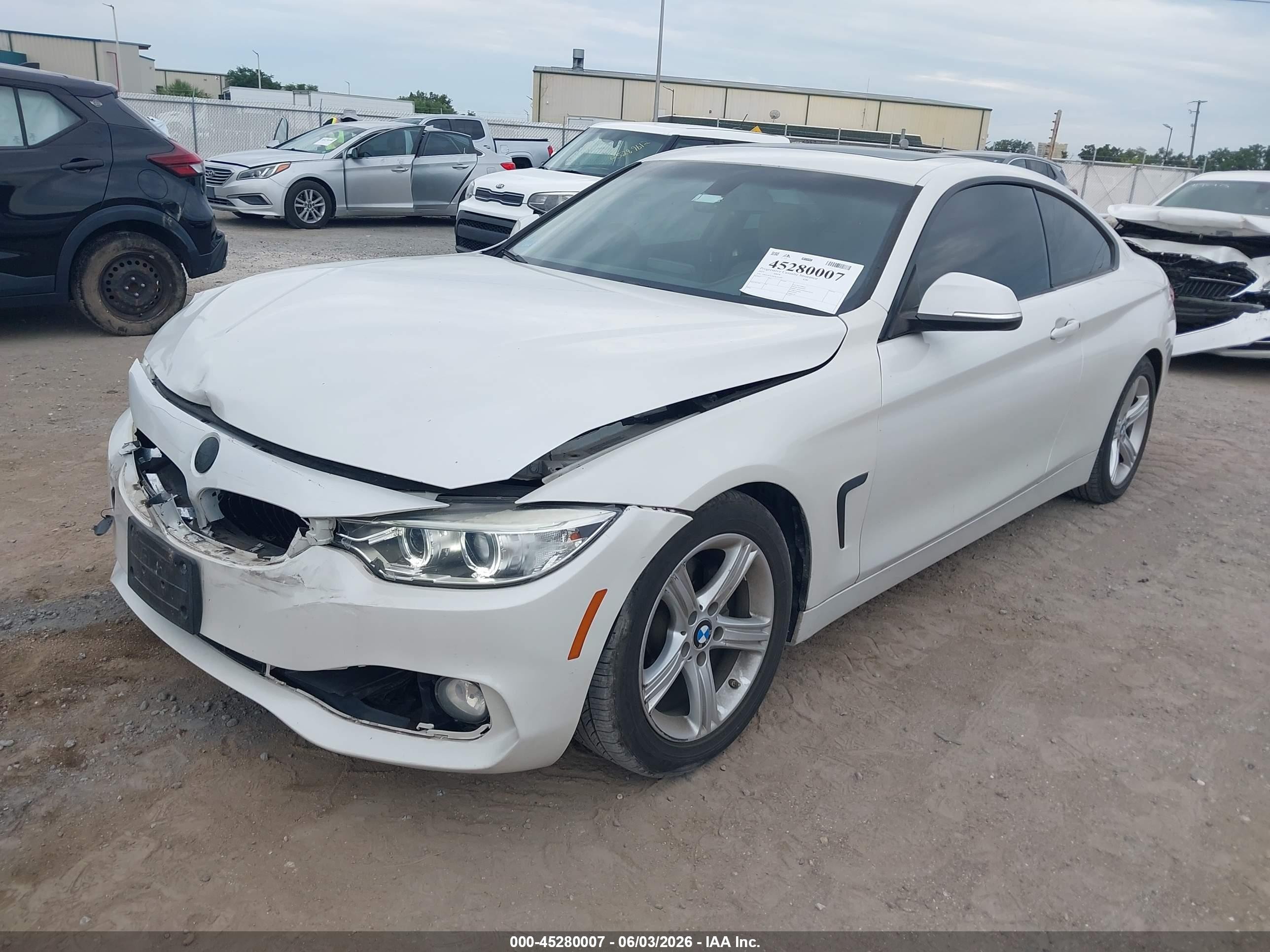 2015 Bmw 428i   White vin: WBA3N7C56FK225483