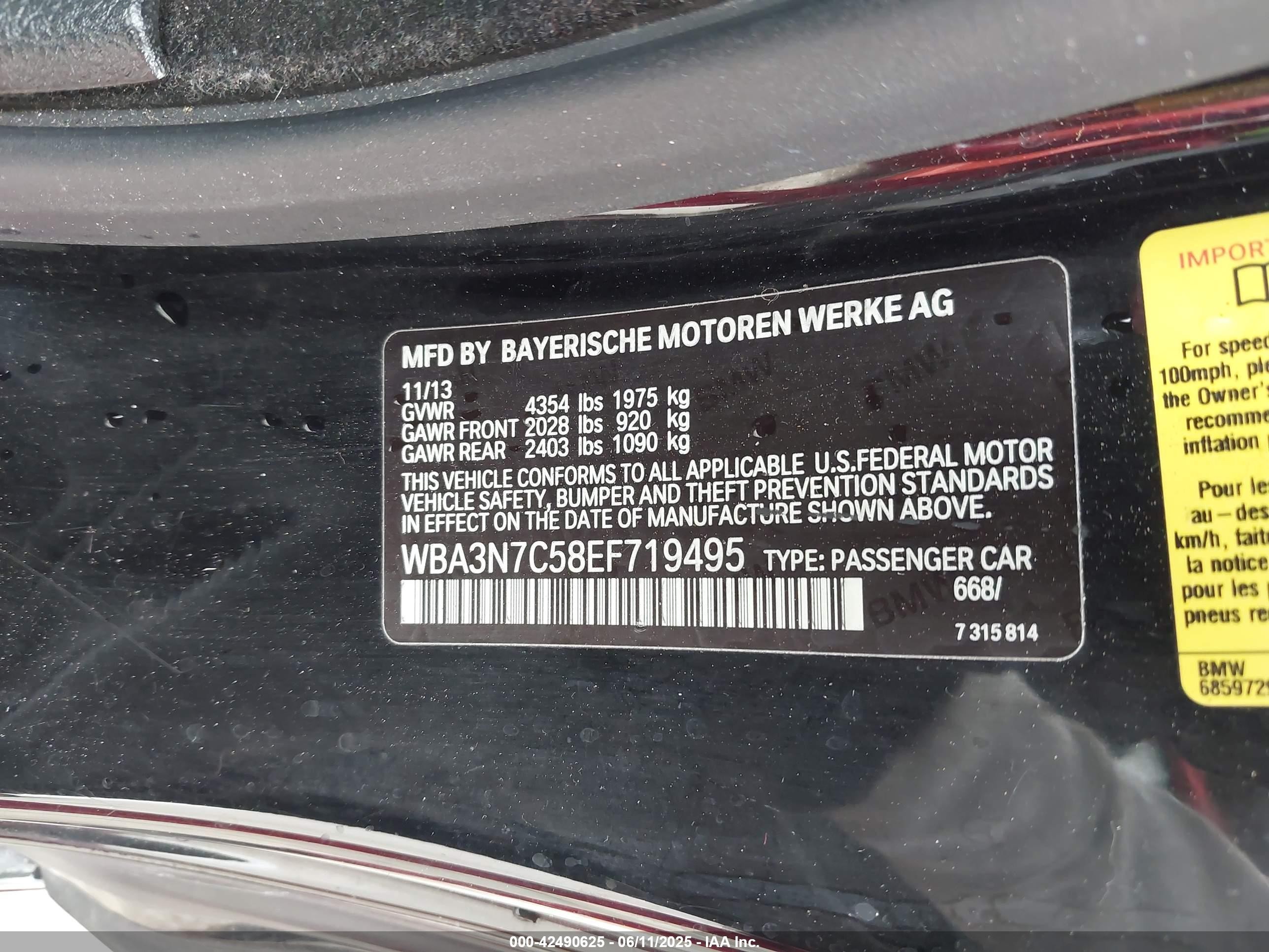 2014 Bmw 428i   Black vin: WBA3N7C58EF719495