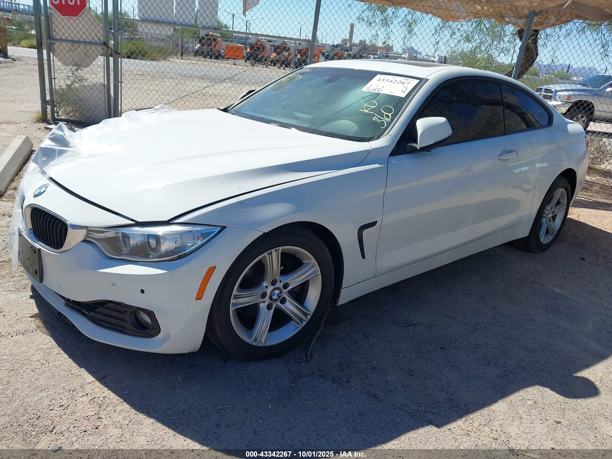 2014 Bmw 428i   White vin: WBA3N7C59EF718811