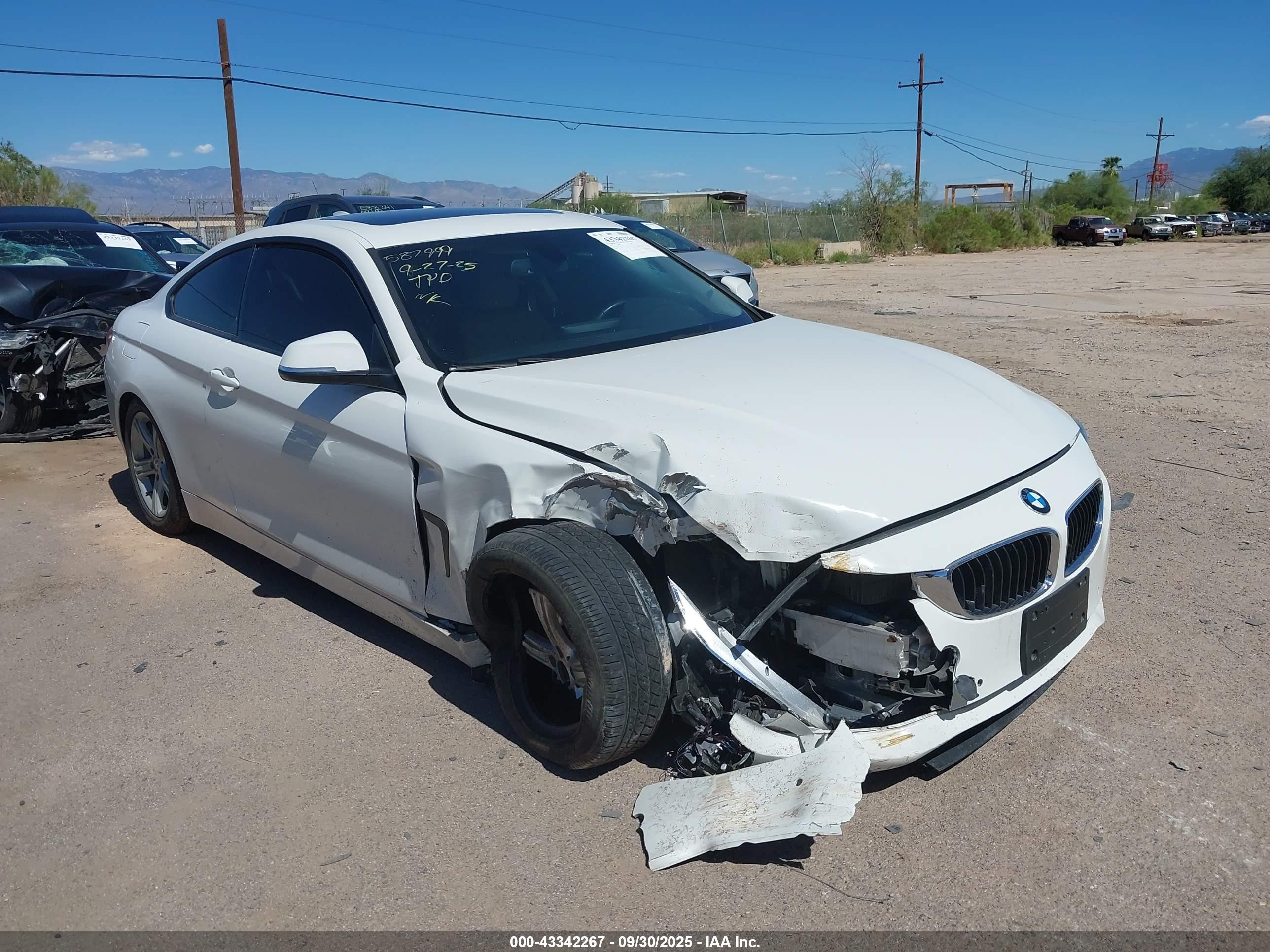 2014 Bmw 428i   White vin: WBA3N7C59EF718811