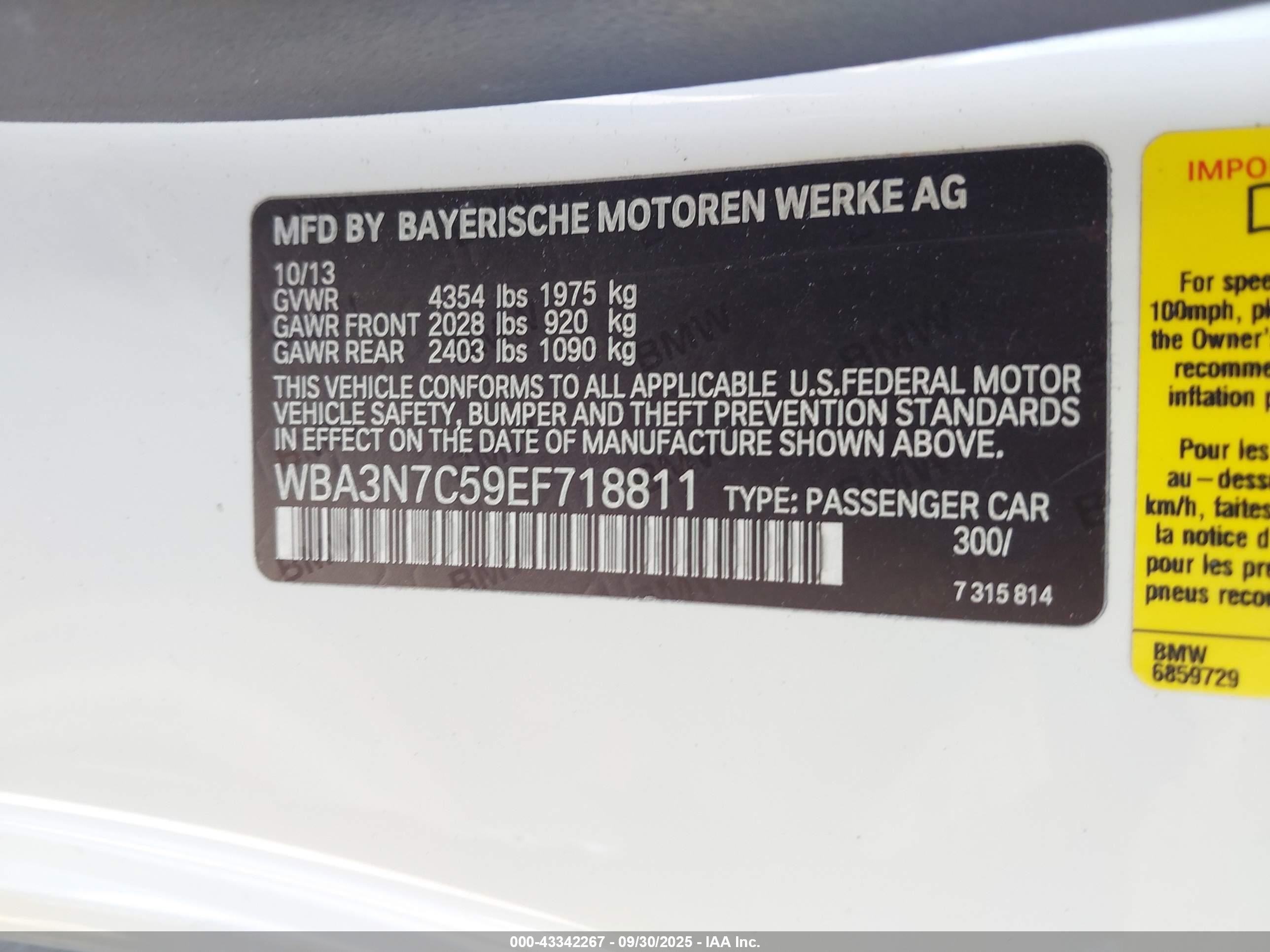 2014 Bmw 428i   White vin: WBA3N7C59EF718811