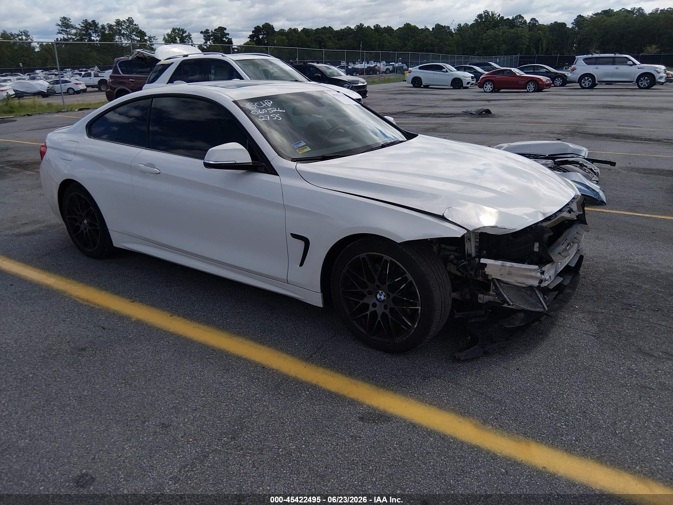 2015 Bmw 428i White vin: WBA3N7C59FK222755