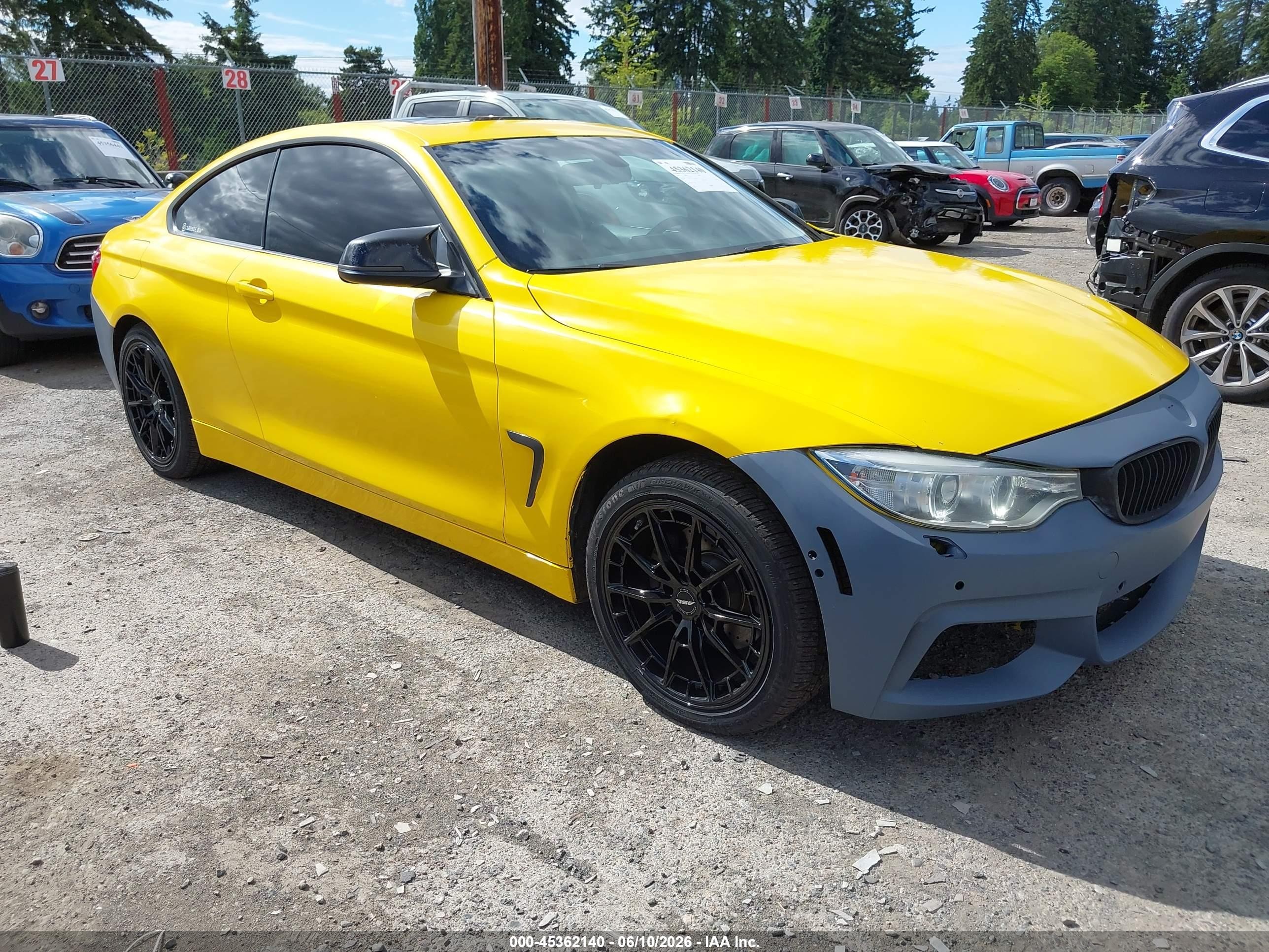 2015 Bmw 428i   Yellow vin: WBA3N7C59FK222917