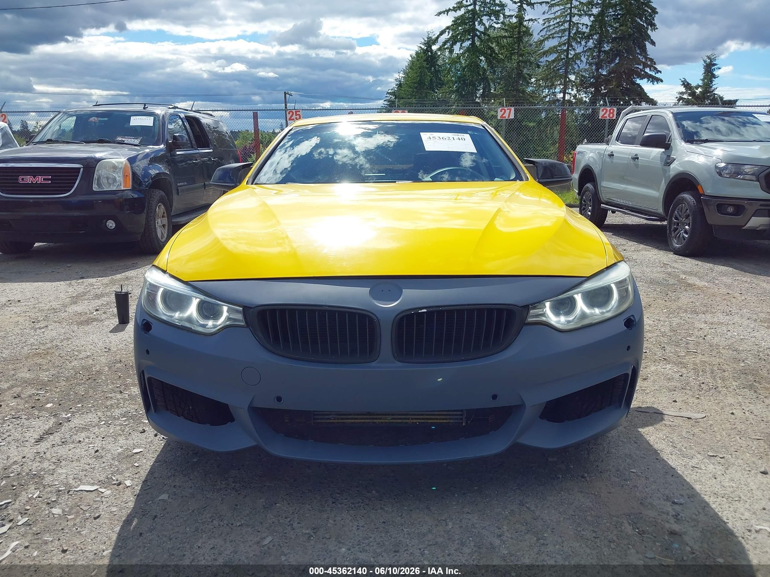 2015 Bmw 428i   Yellow vin: WBA3N7C59FK222917
