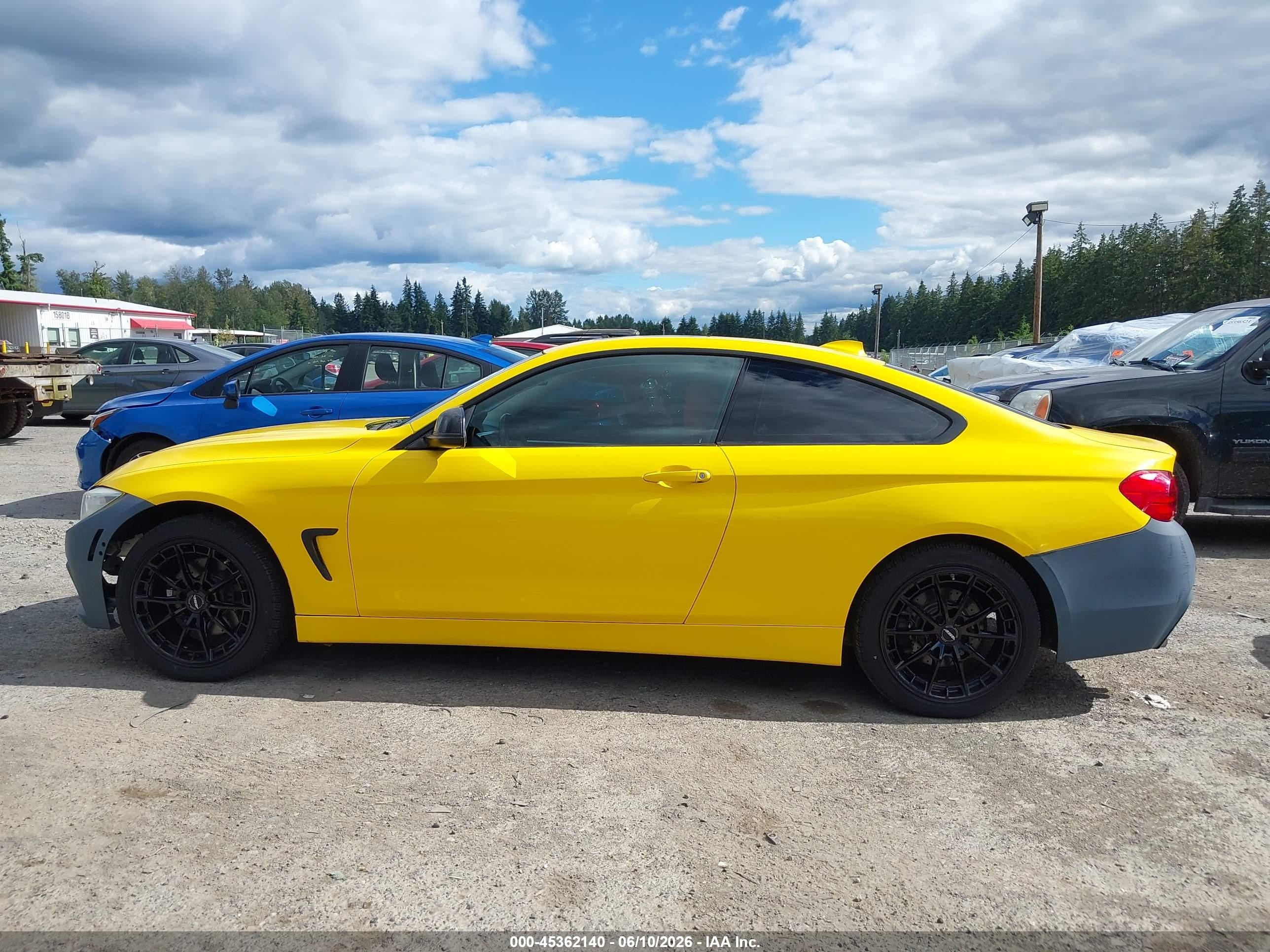 2015 Bmw 428i   Yellow vin: WBA3N7C59FK222917