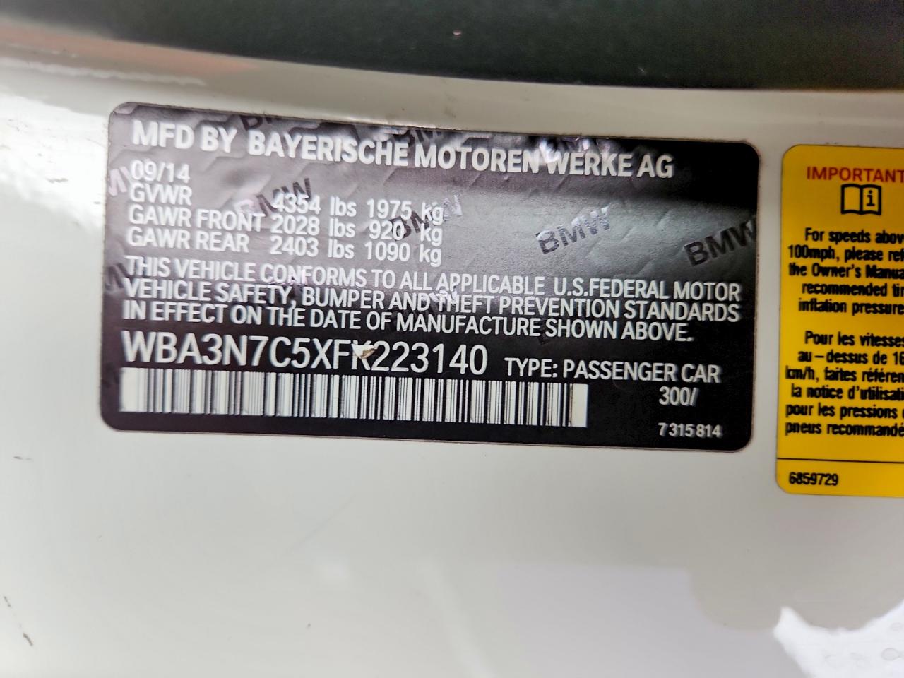 2015 Bmw 428 I White vin: WBA3N7C5XFK223140