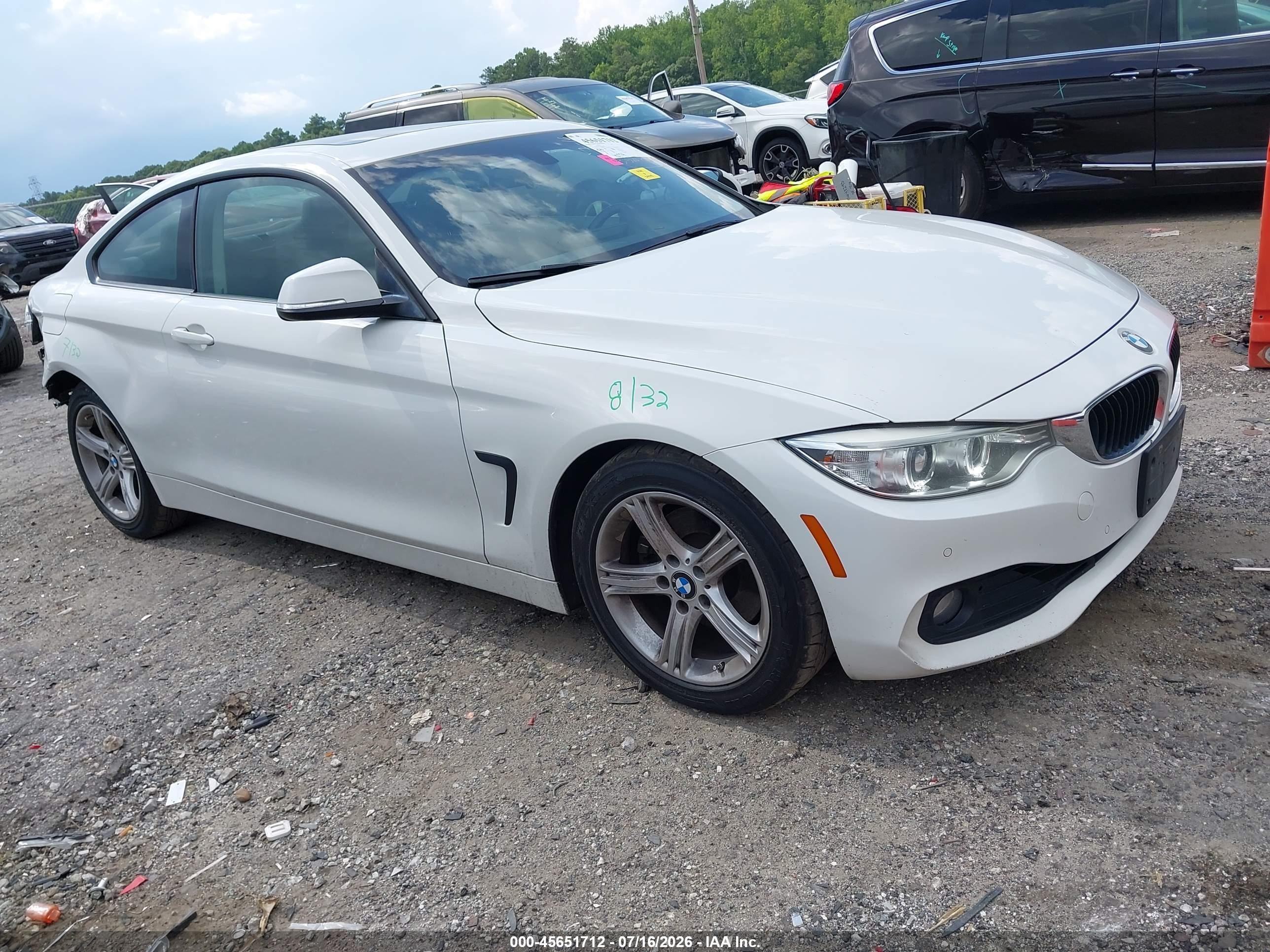 2015 Bmw 428i   Белый vin: WBA3N7C5XFK224899