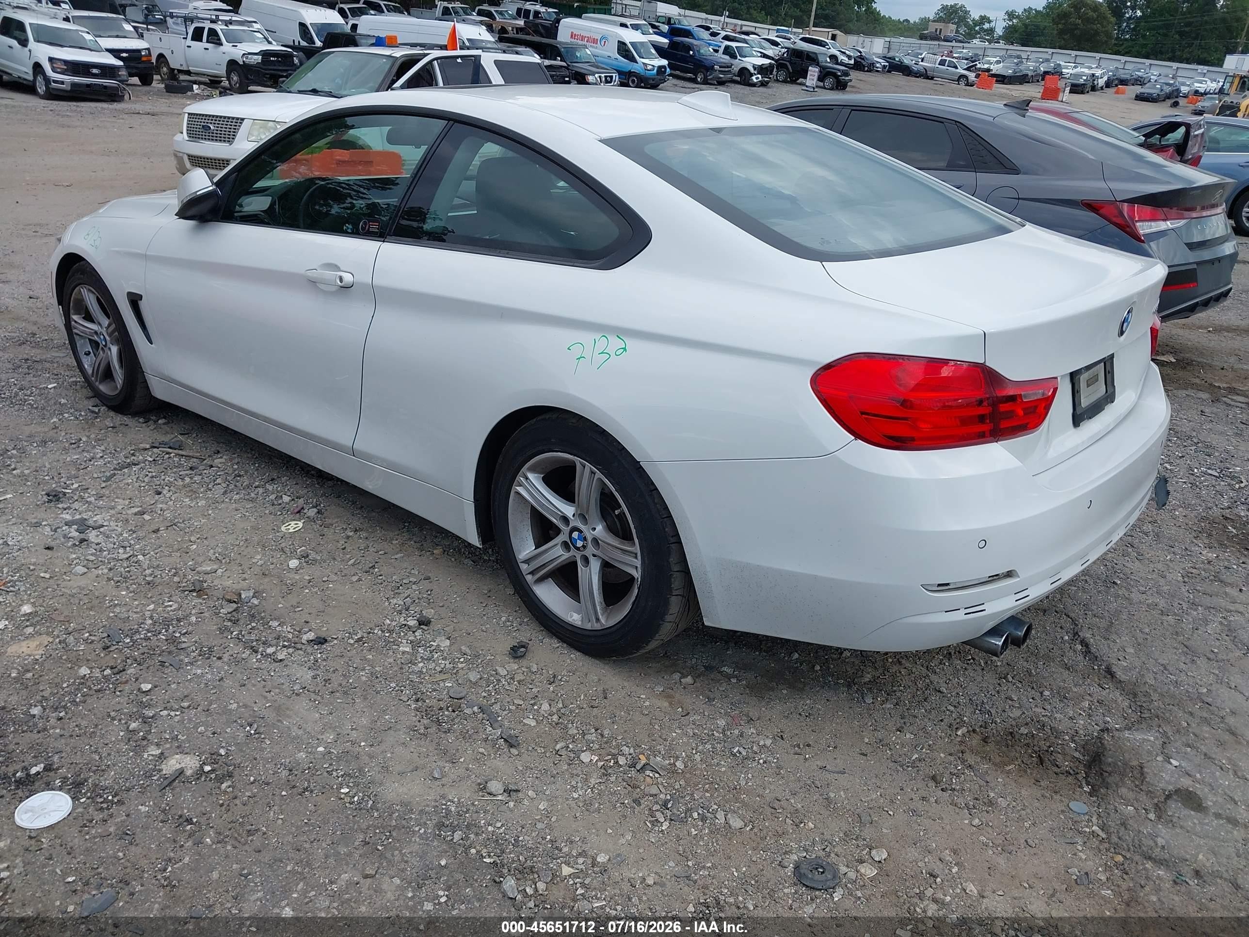 2015 Bmw 428i   White vin: WBA3N7C5XFK224899