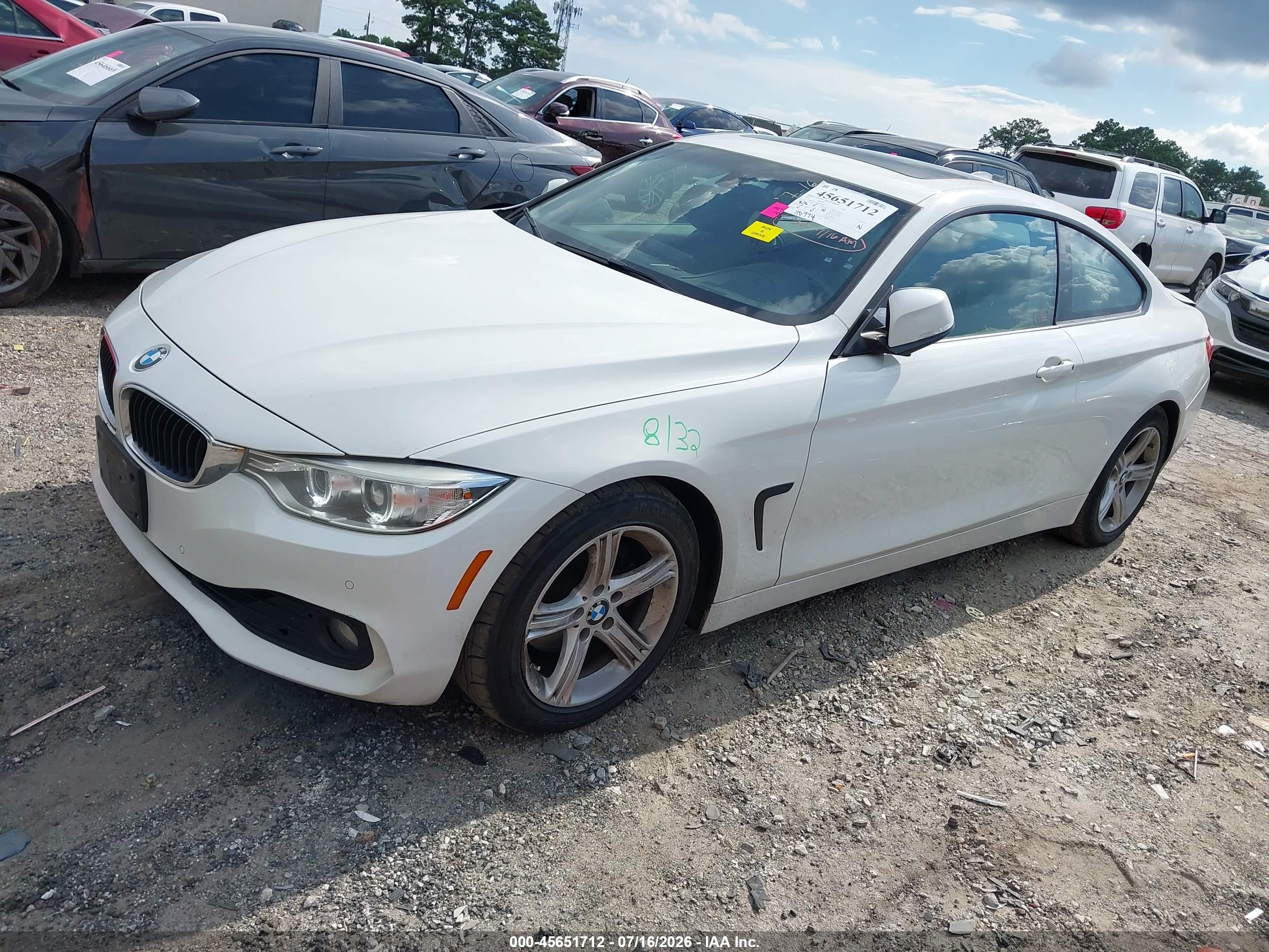 2015 Bmw 428i   White vin: WBA3N7C5XFK224899