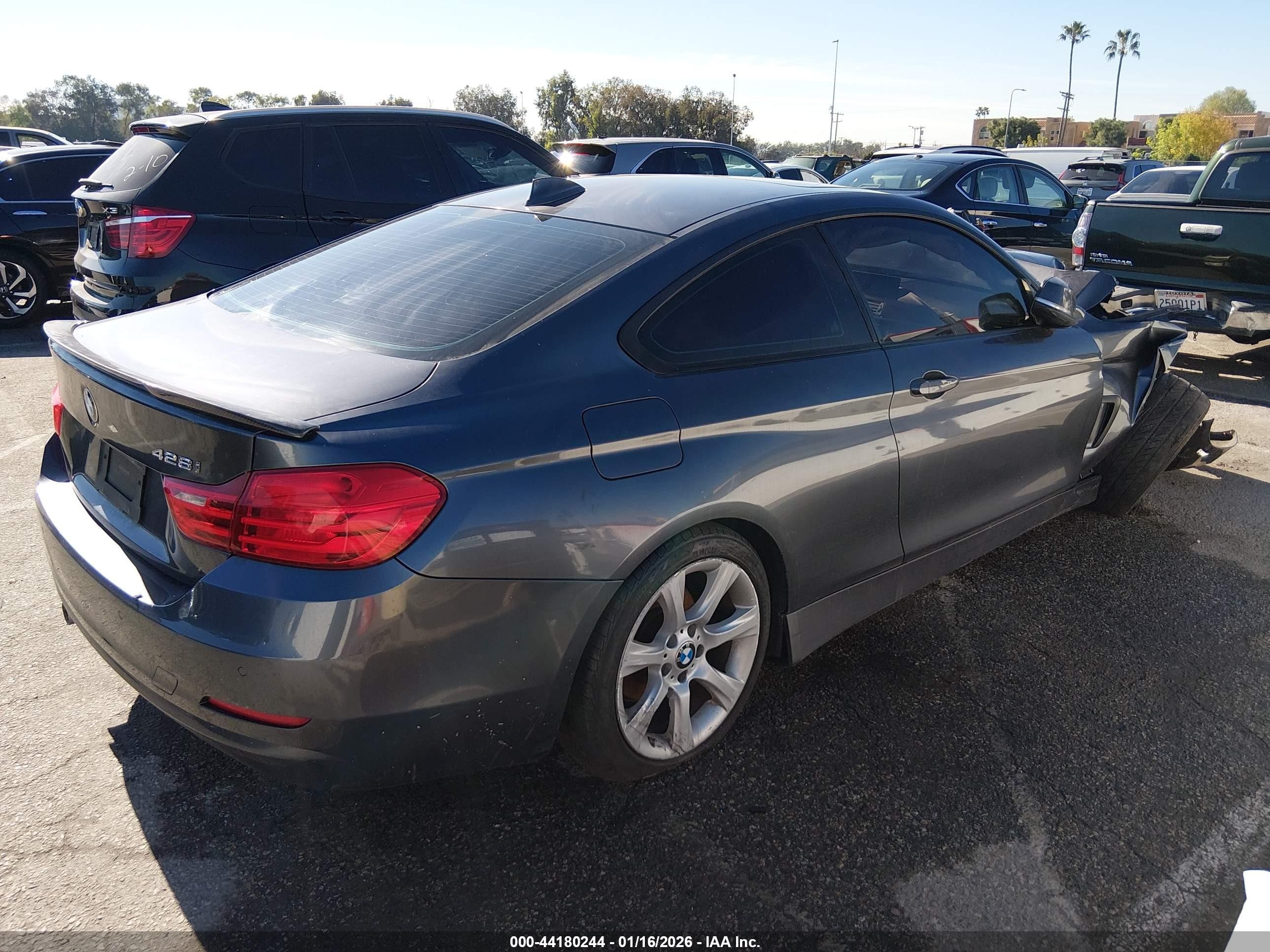 2015 Bmw 428i Gray vin: WBA3N7C5XFK225342
