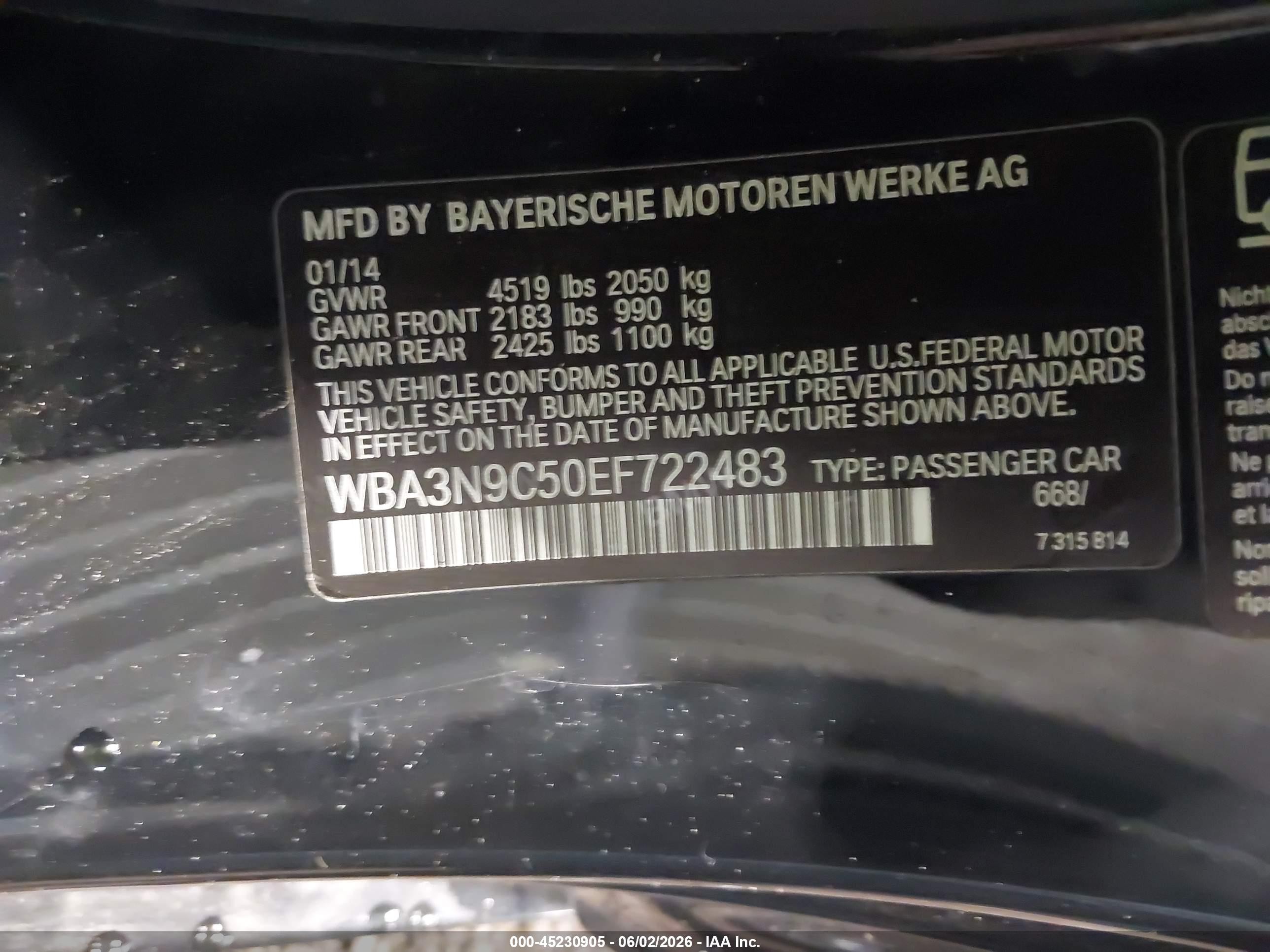 2014 Bmw 428i Xdrive Black vin: WBA3N9C50EF722483