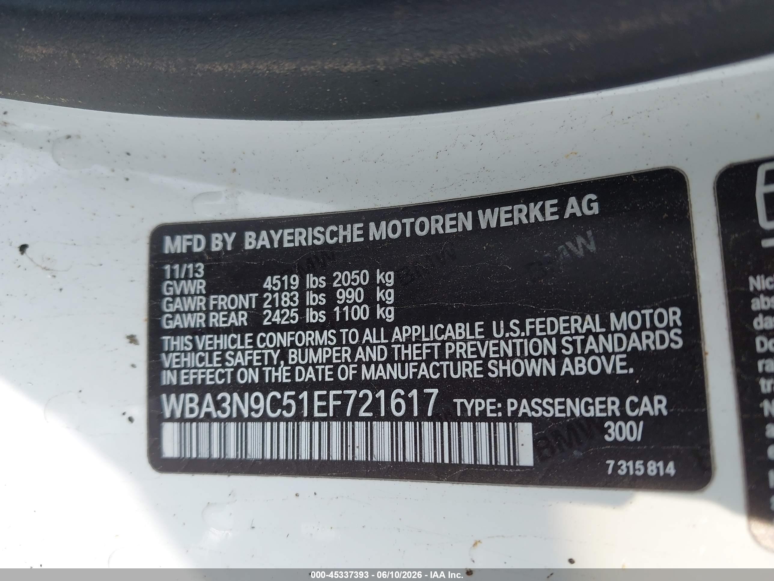 2014 Bmw 428i Xdrive White vin: WBA3N9C51EF721617