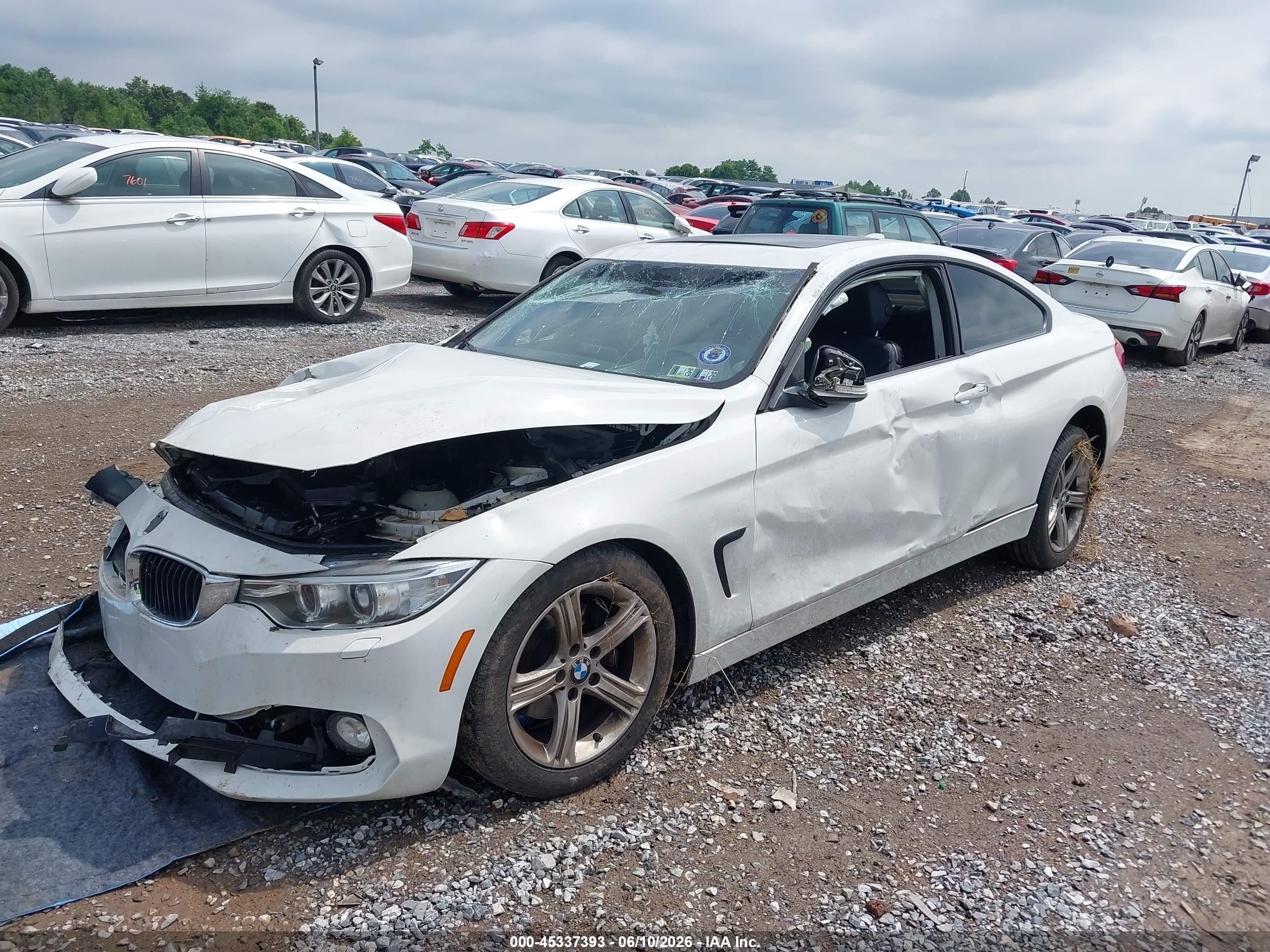 2014 Bmw 428i Xdrive White vin: WBA3N9C51EF721617