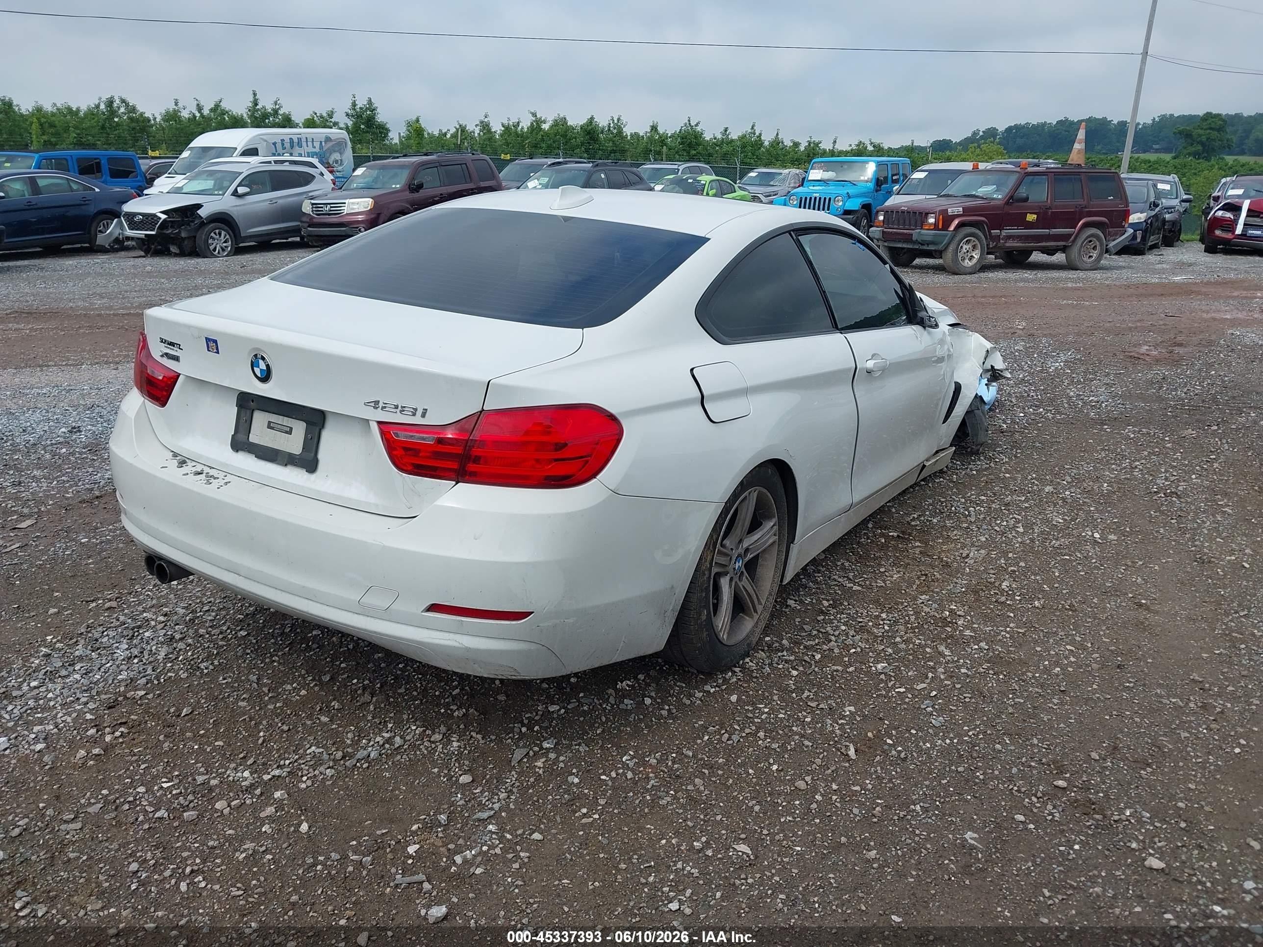 2014 Bmw 428i Xdrive White vin: WBA3N9C51EF721617