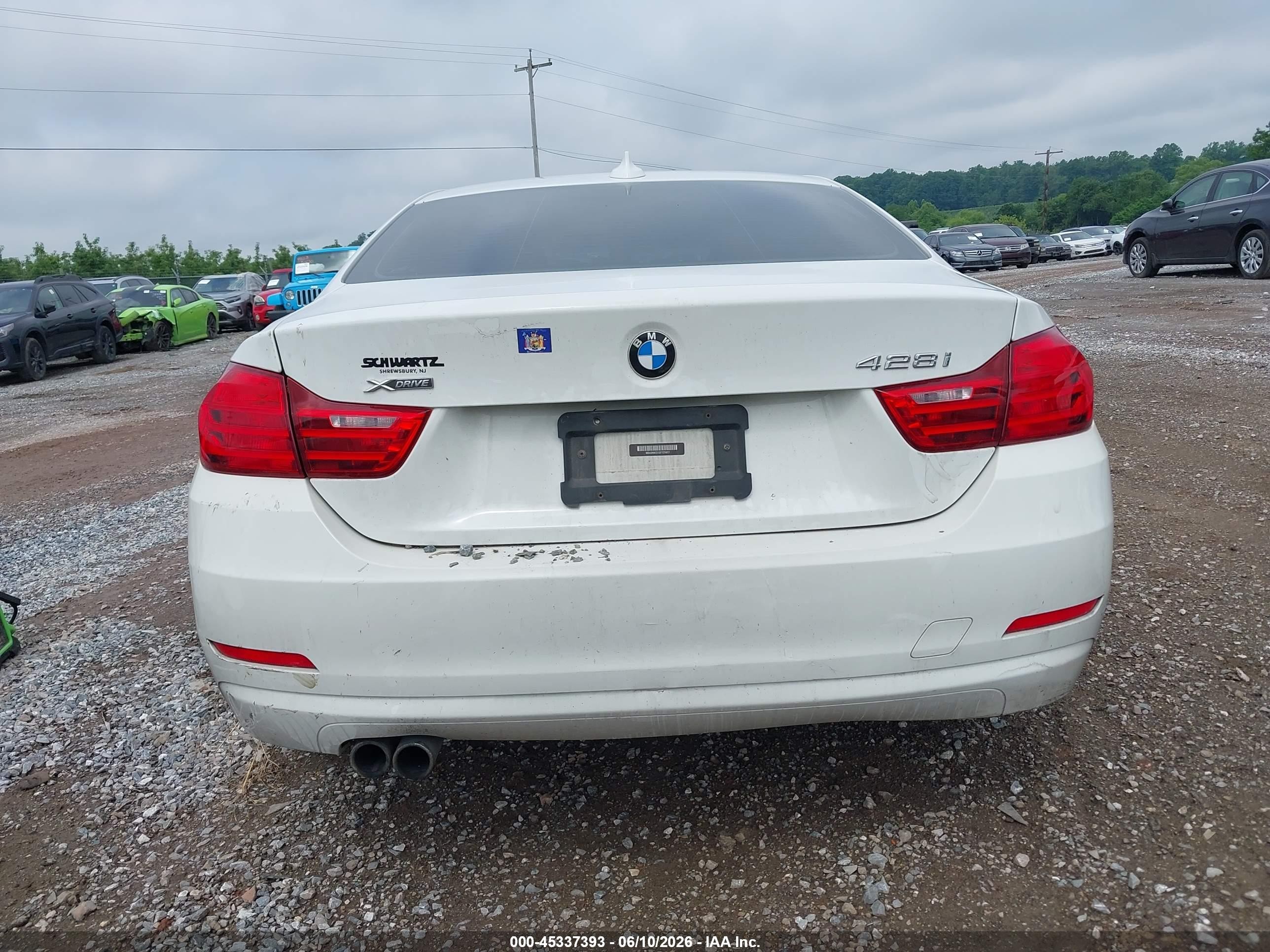 2014 Bmw 428i Xdrive White vin: WBA3N9C51EF721617